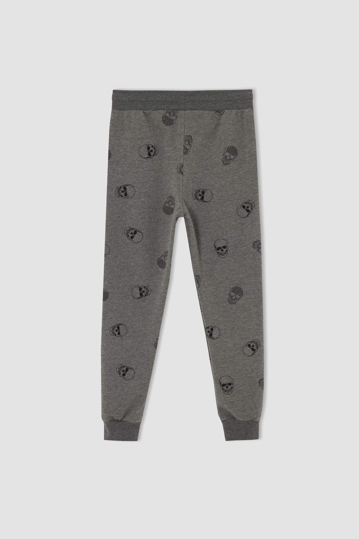 Erkek Çocuk Kuru Kafa Baskılı Sweatshirt ve Jogger Eşofman Alt Takımı