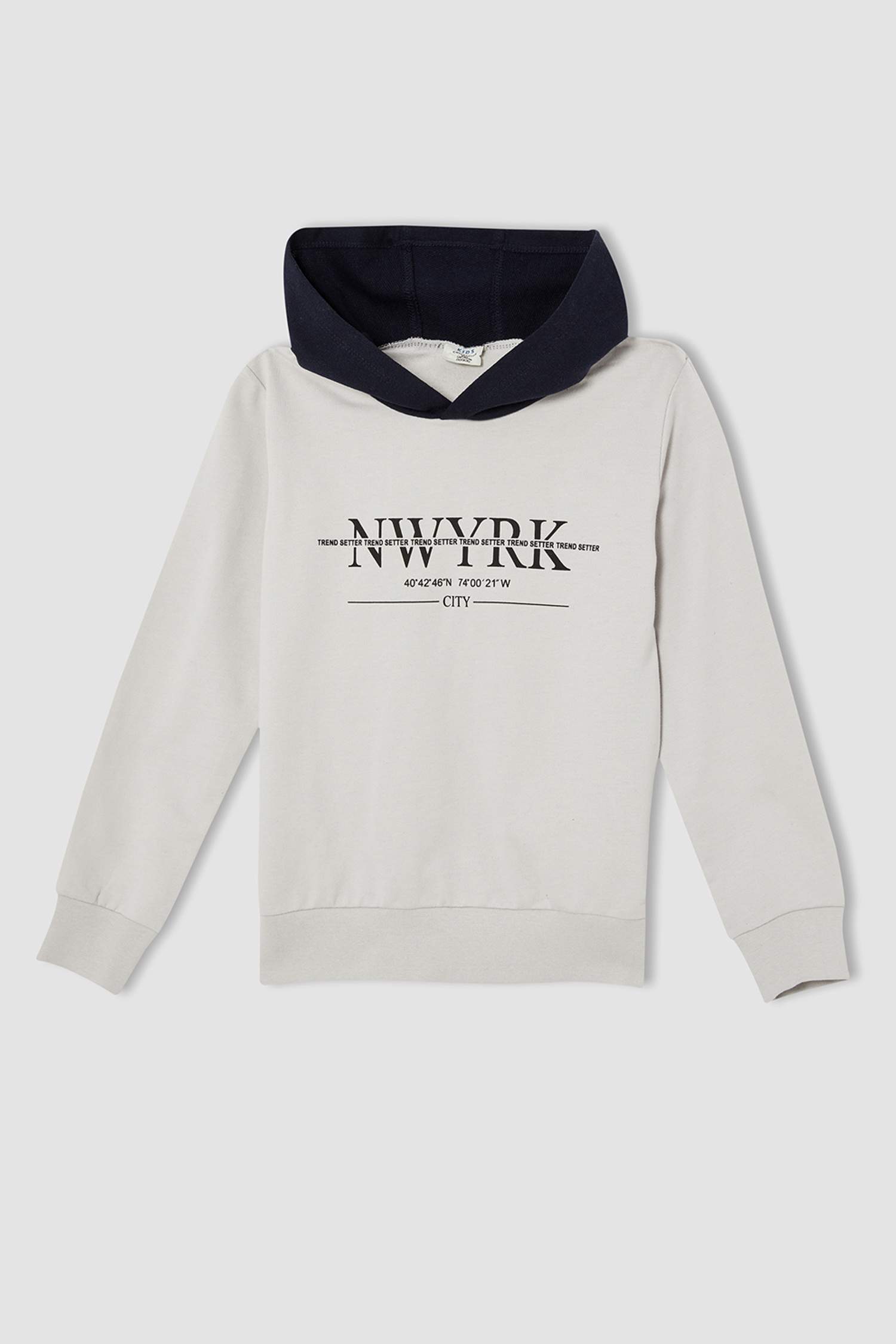 Erkek Çocuk Regular Fit Slogan Baskılı Kapüşonlu Sweatshirt Ve jogger Eşofman Altı Takımı