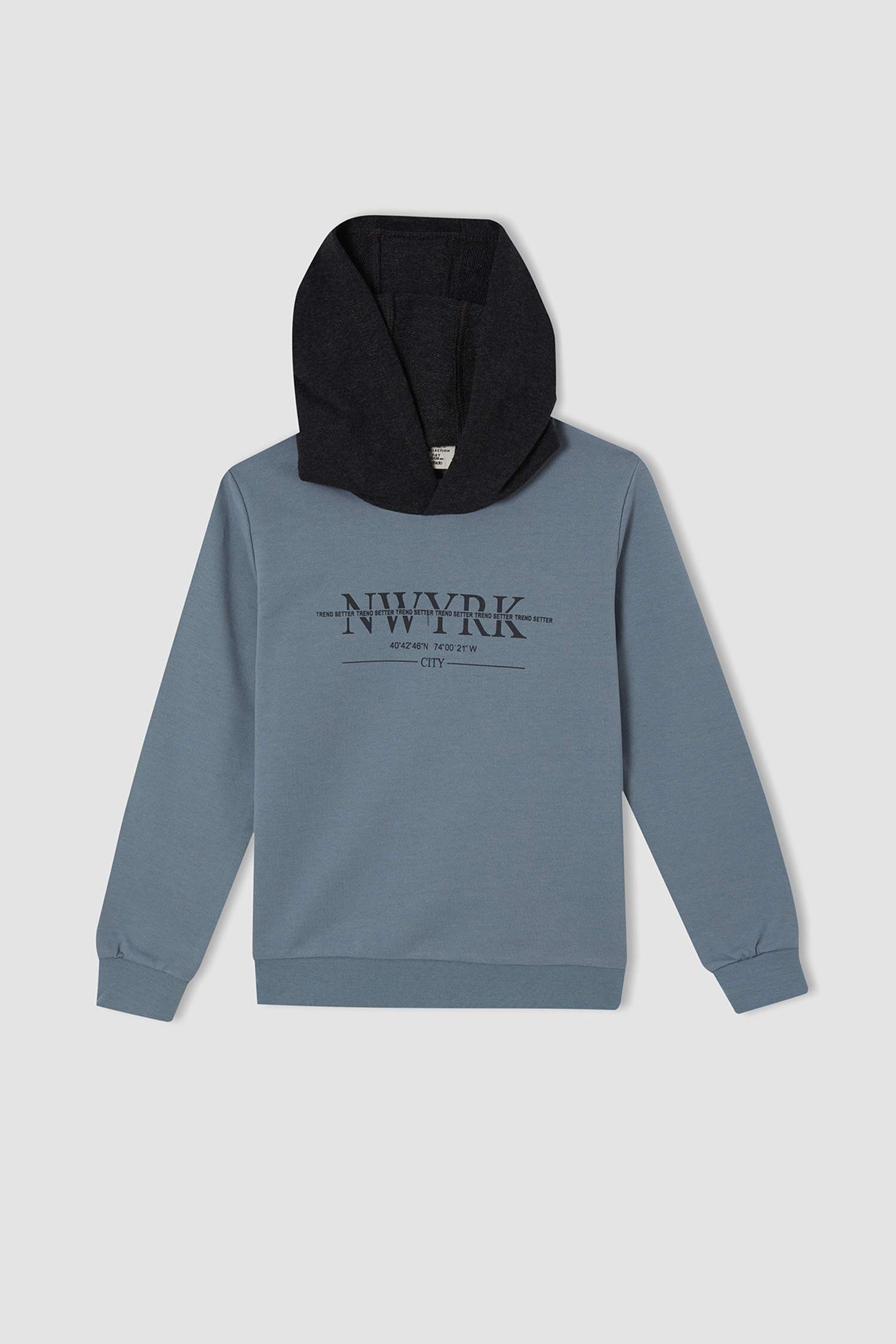 Erkek Çocuk Regular Fit Slogan Baskılı Kapüşonlu Sweatshirt Ve jogger Eşofman Altı Takımı