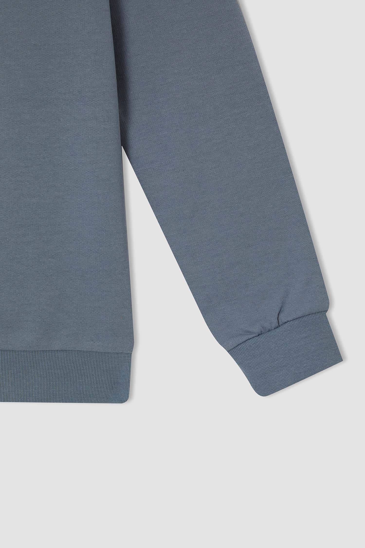 Erkek Çocuk Regular Fit Slogan Baskılı Kapüşonlu Sweatshirt Ve jogger Eşofman Altı Takımı