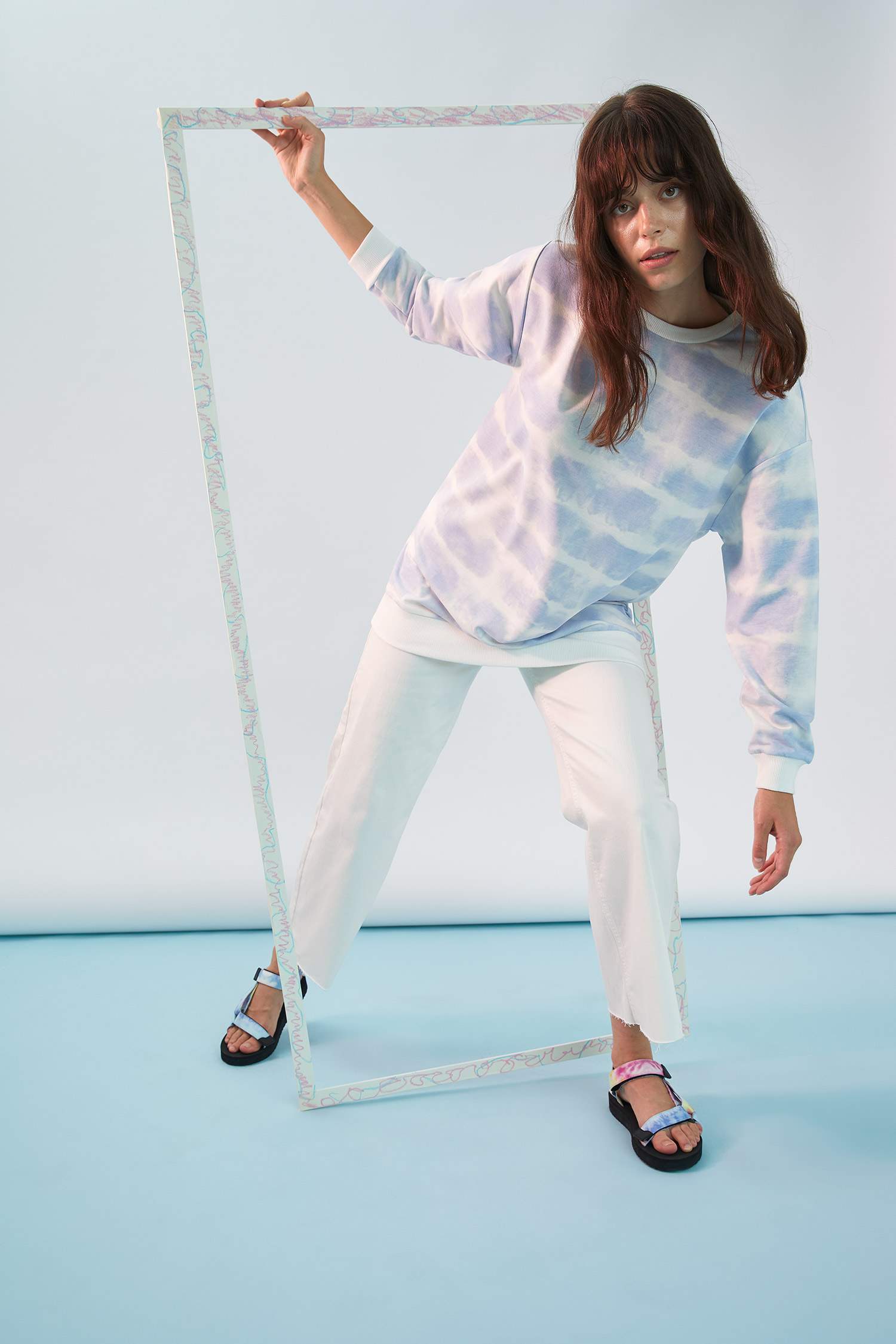 Batik Baskılı Relax Fit Sweat Tunik
