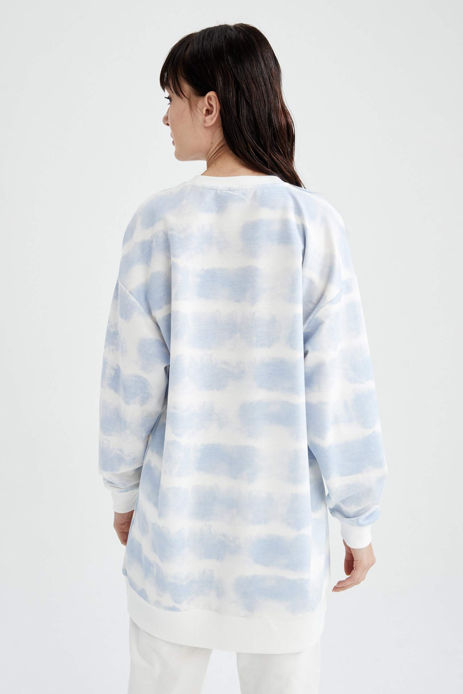 Batik Baskılı Relax Fit Sweat Tunik