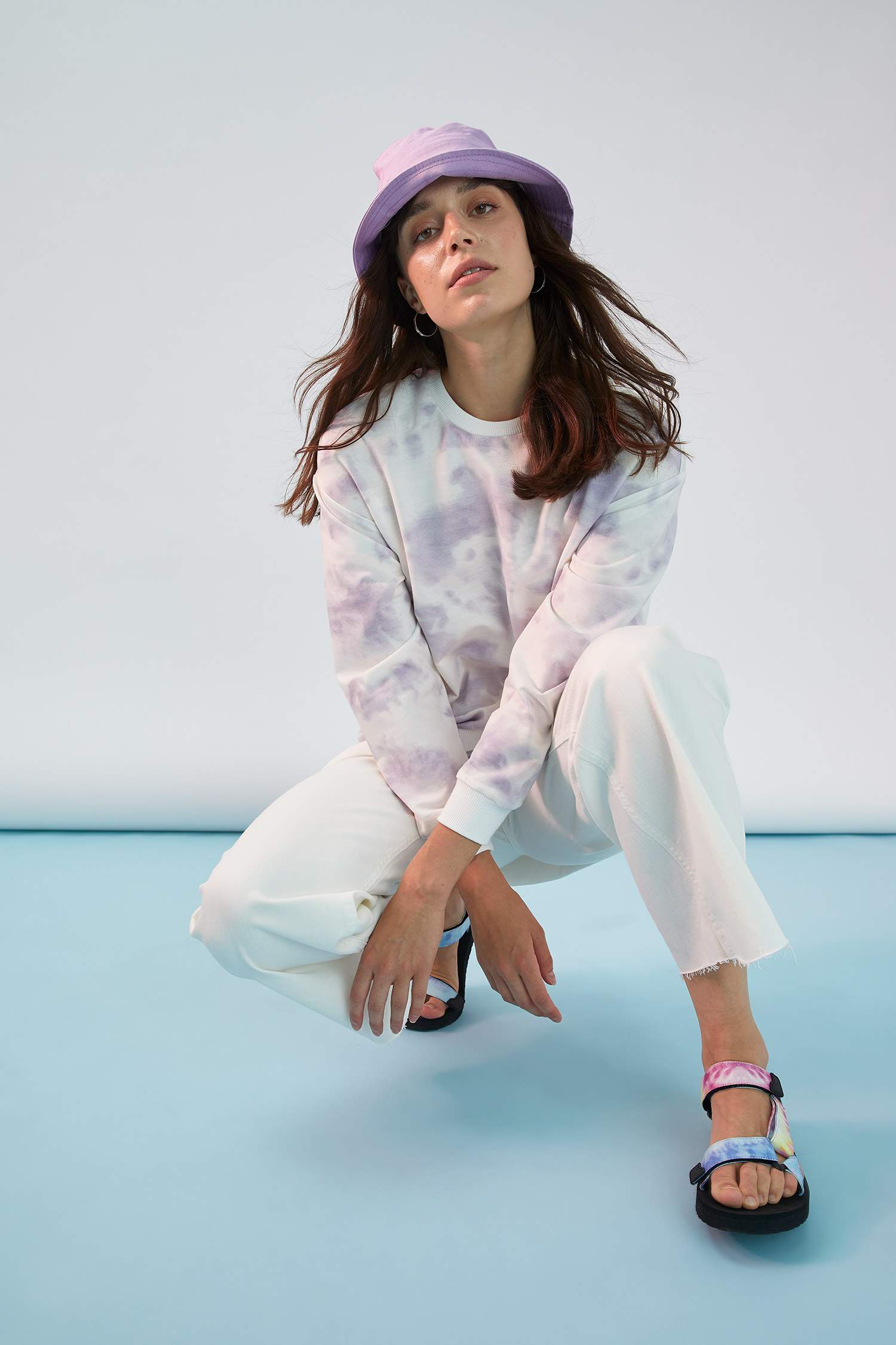 Batik Baskılı Relax Fit Sweatshirt Tunik