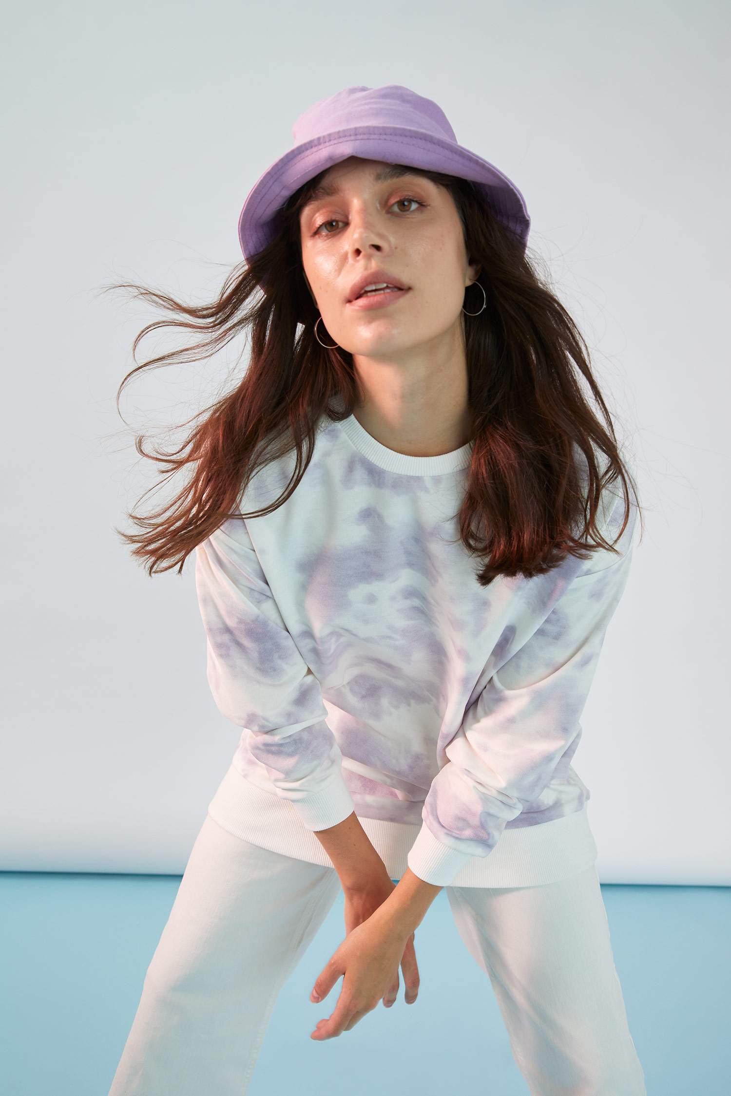 Batik Baskılı Relax Fit Sweatshirt Tunik