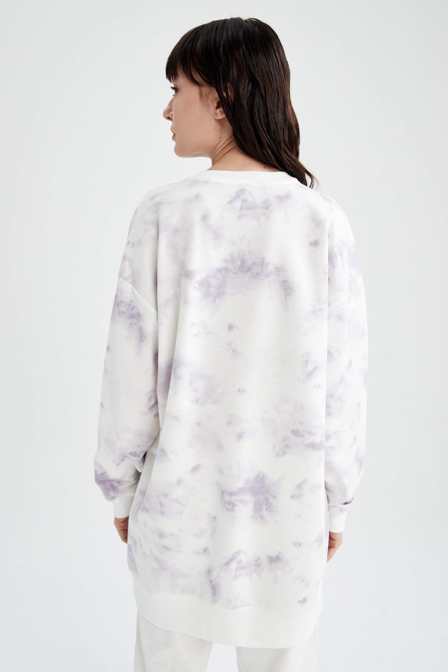 Batik Baskılı Relax Fit Sweatshirt Tunik