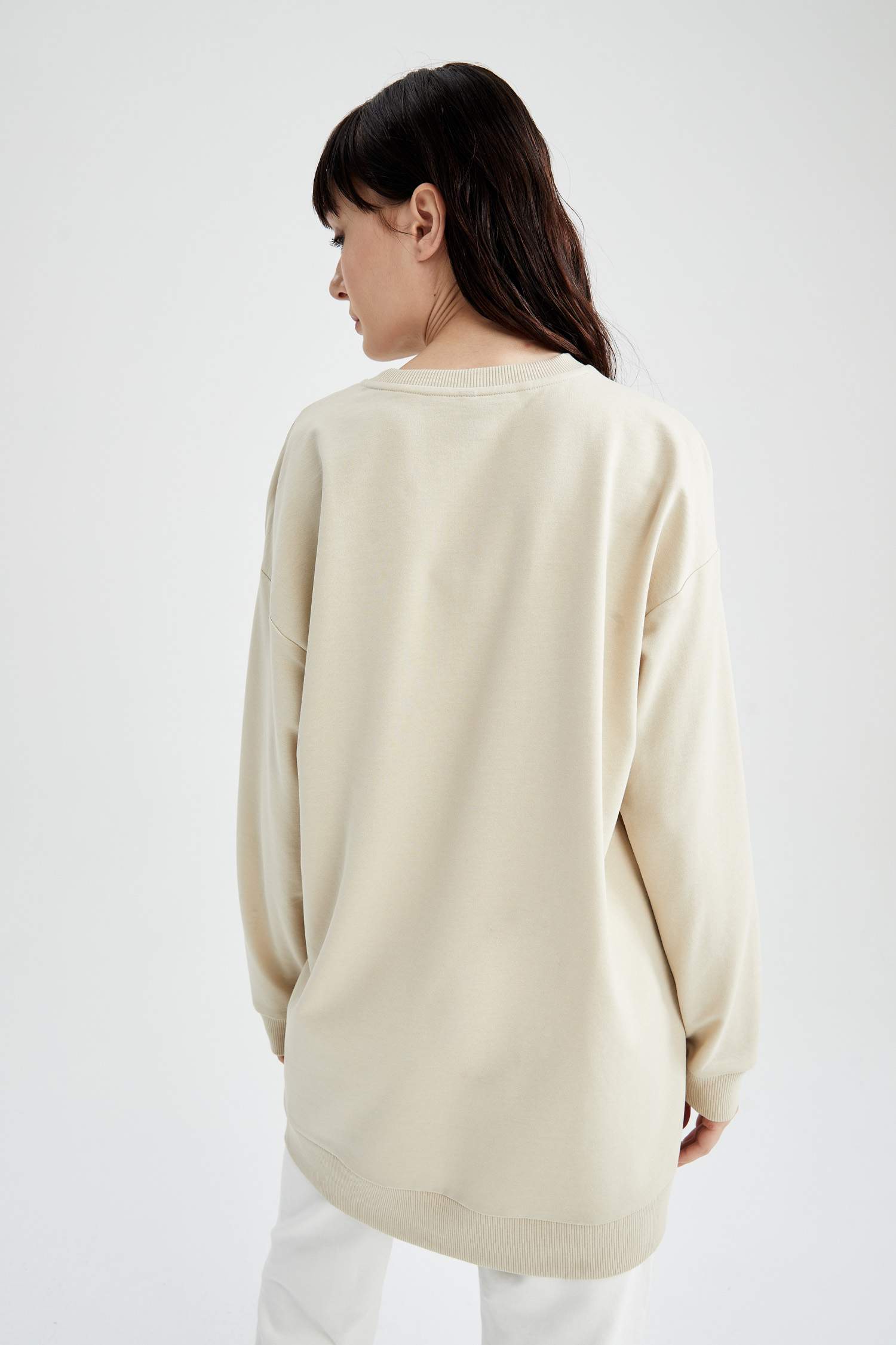 Yazı Baskılı Relax Fit Sweat Tunik