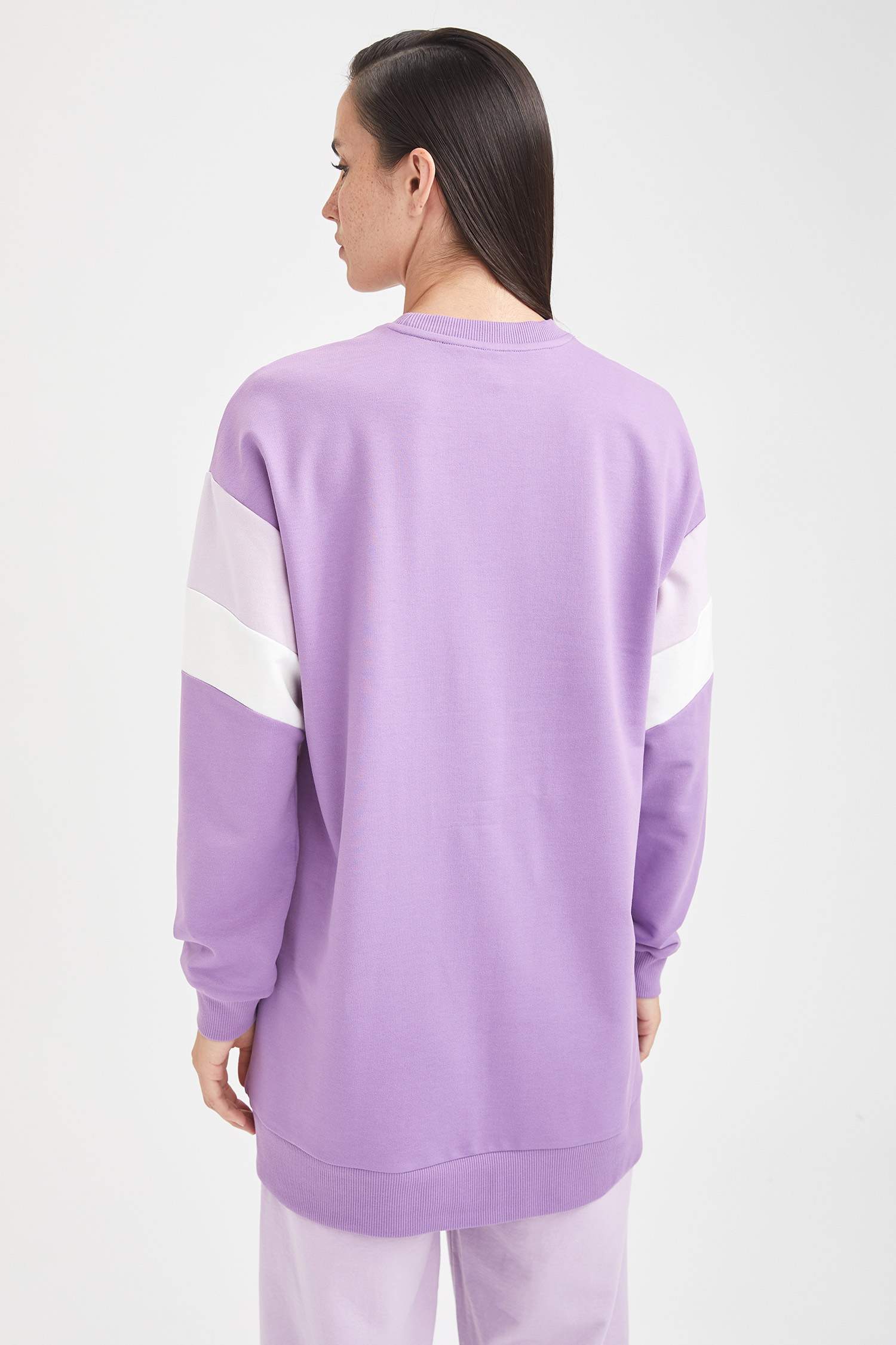 Relax Fit Renk Bloklu Sweat Tunik