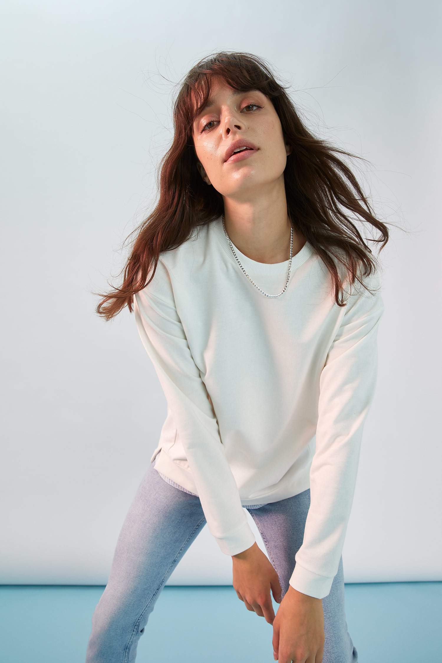 Gömlek Detaylı Regular Fit Sweat Tunik