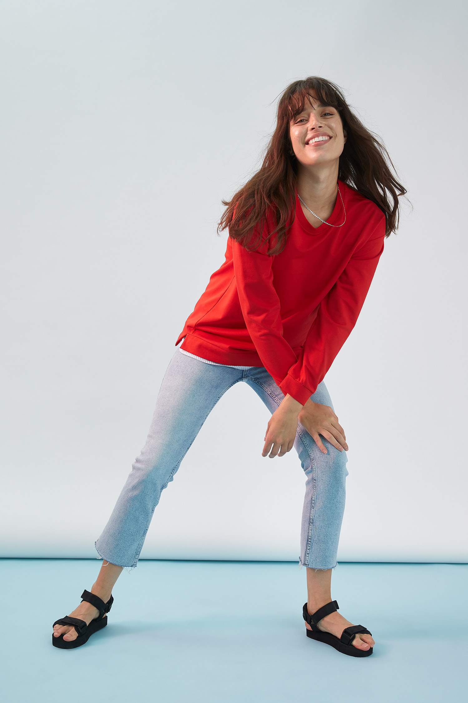 Gömlek Detaylı Regular Fit Sweat Tunik