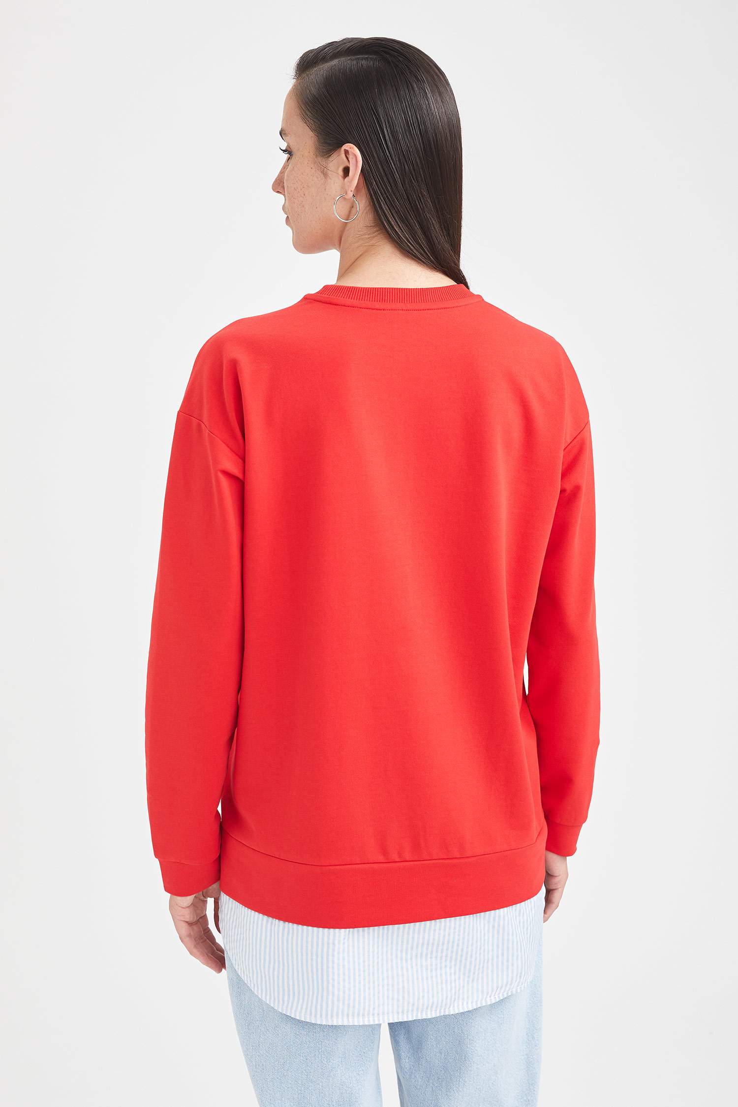 Gömlek Detaylı Regular Fit Sweat Tunik