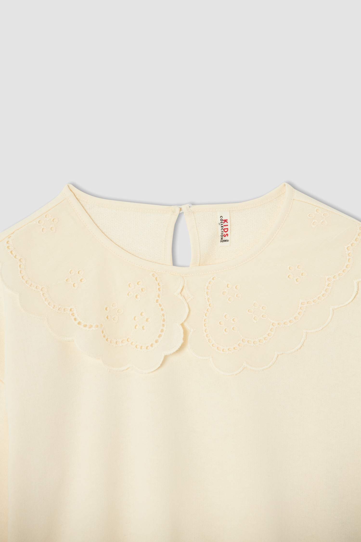 Kız Çocuk Yaka Dantel Detaylı Sweatshirt