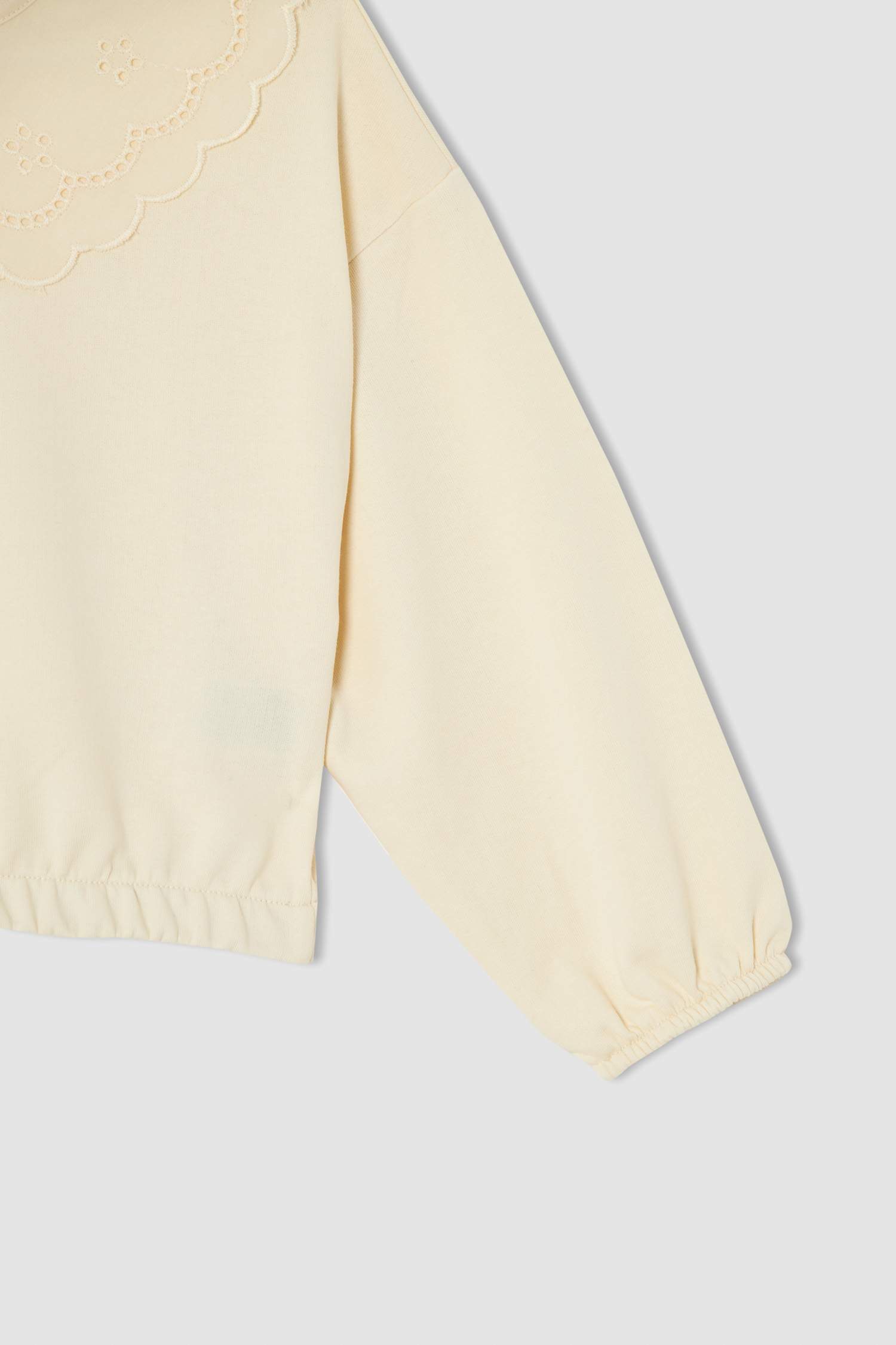 Kız Çocuk Yaka Dantel Detaylı Sweatshirt