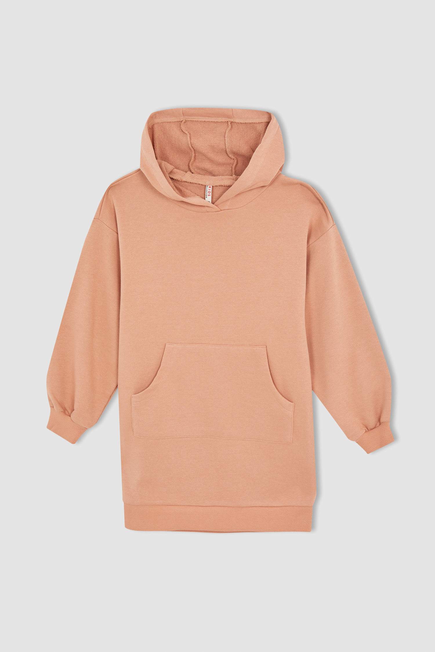 Kız Çocuk Kapüşonlu Basic Sweat Elbise