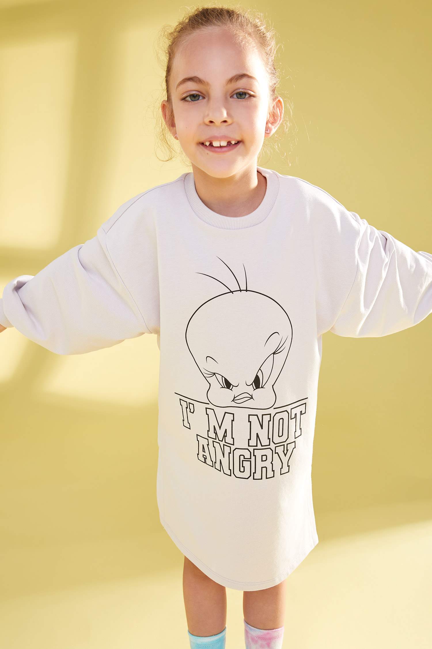 Kız Çocuk Tweety Lisanslı Sweat Elbise