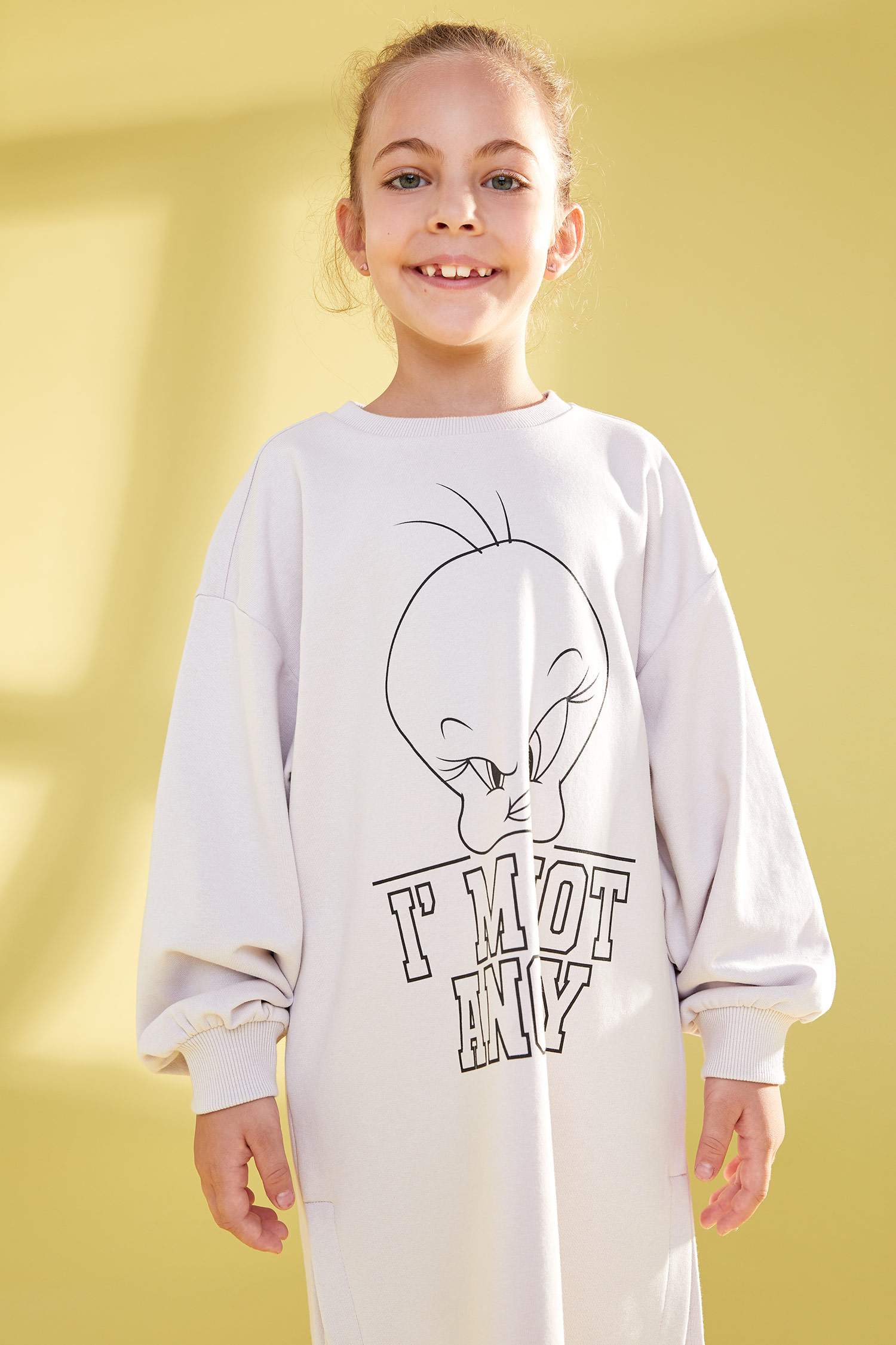 Kız Çocuk Tweety Lisanslı Sweat Elbise