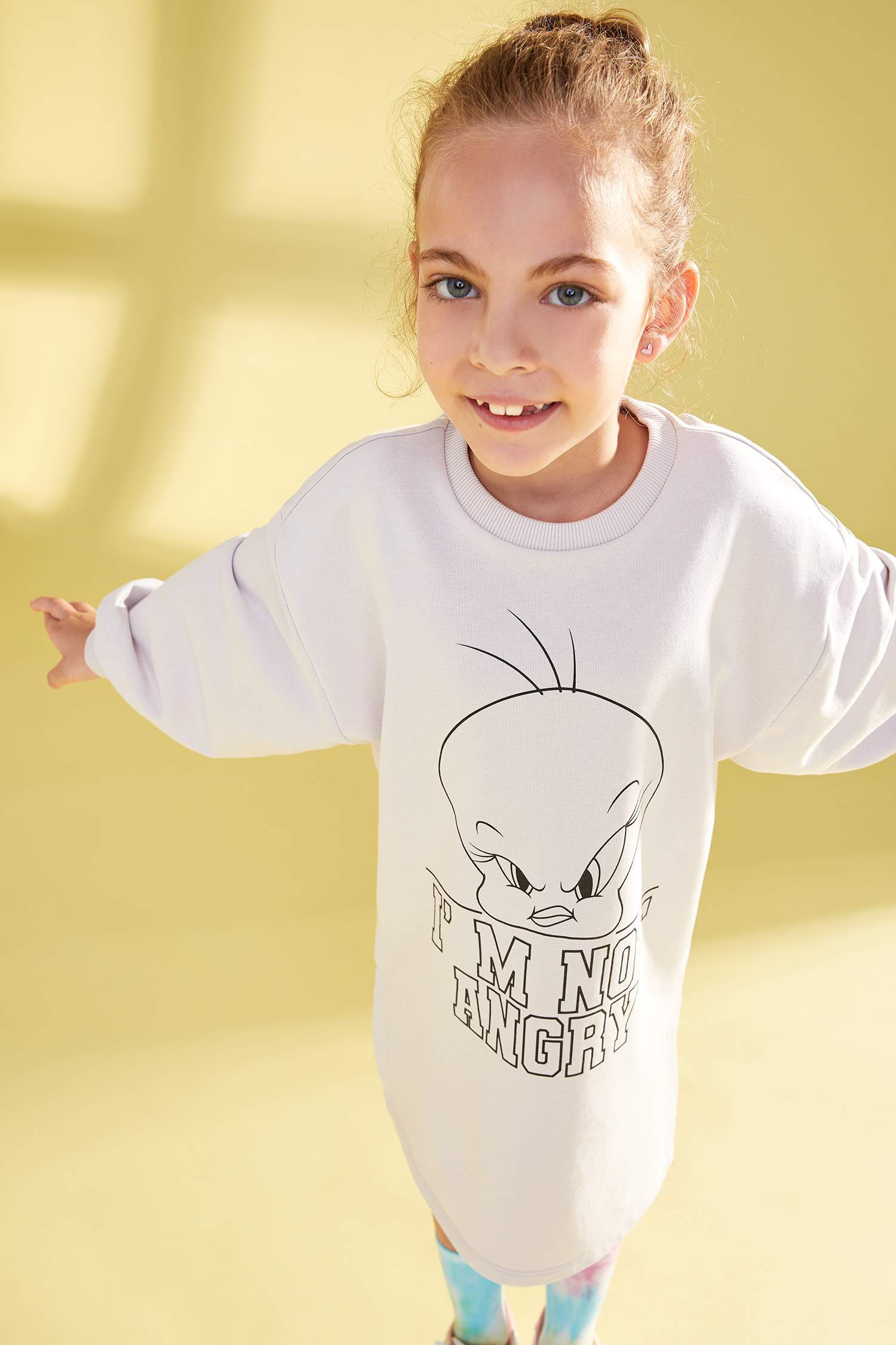 Kız Çocuk Tweety Lisanslı Sweat Elbise