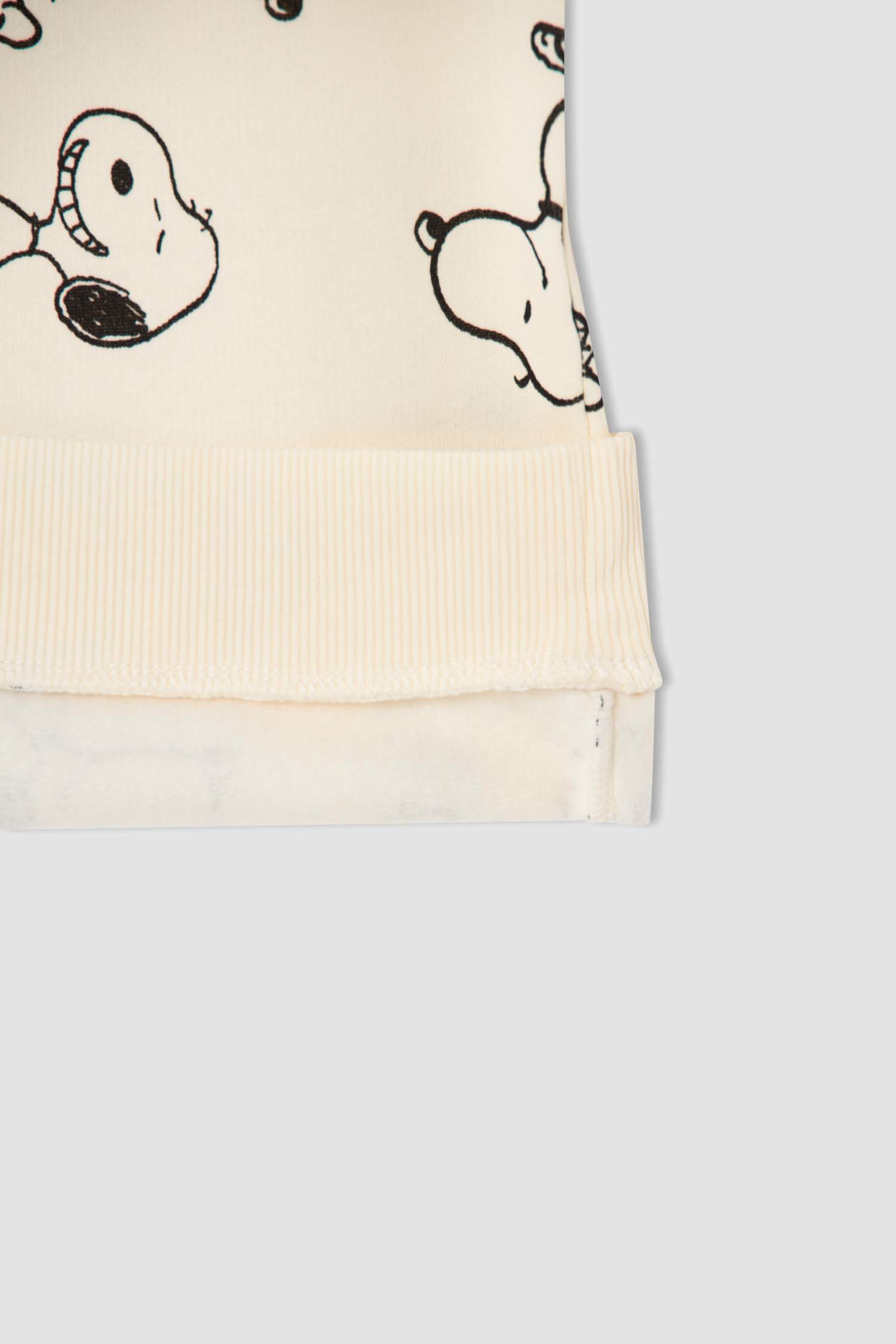Kız Çocuk Snoopy Lisanslı Kapüşonlu İçi Yumuşak Tüylü Sweat Elbise