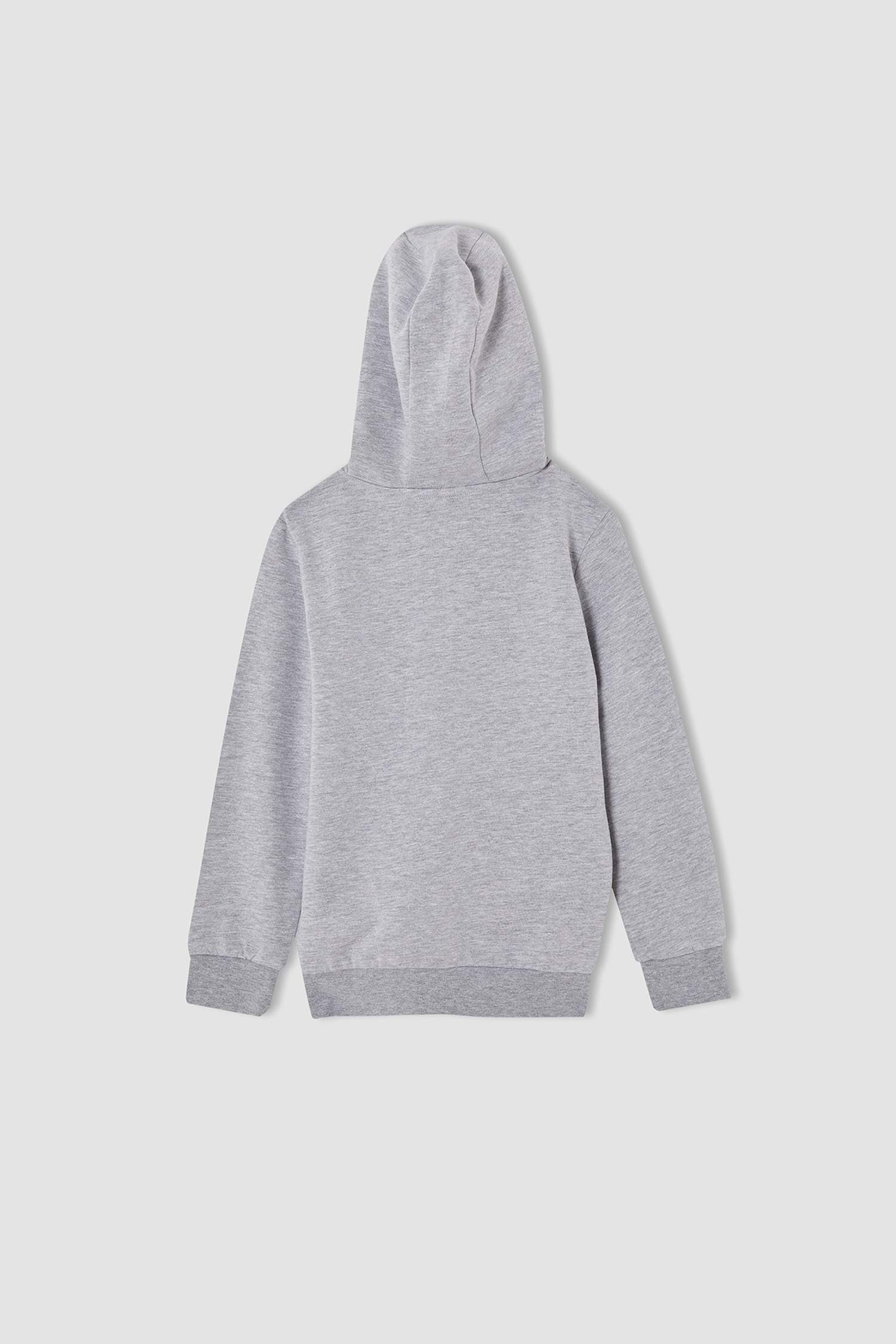 Erkek Çocuk Regular Fit Kapüşonlu İnce Sweatshirt Kumaşı Hırka Bolero
