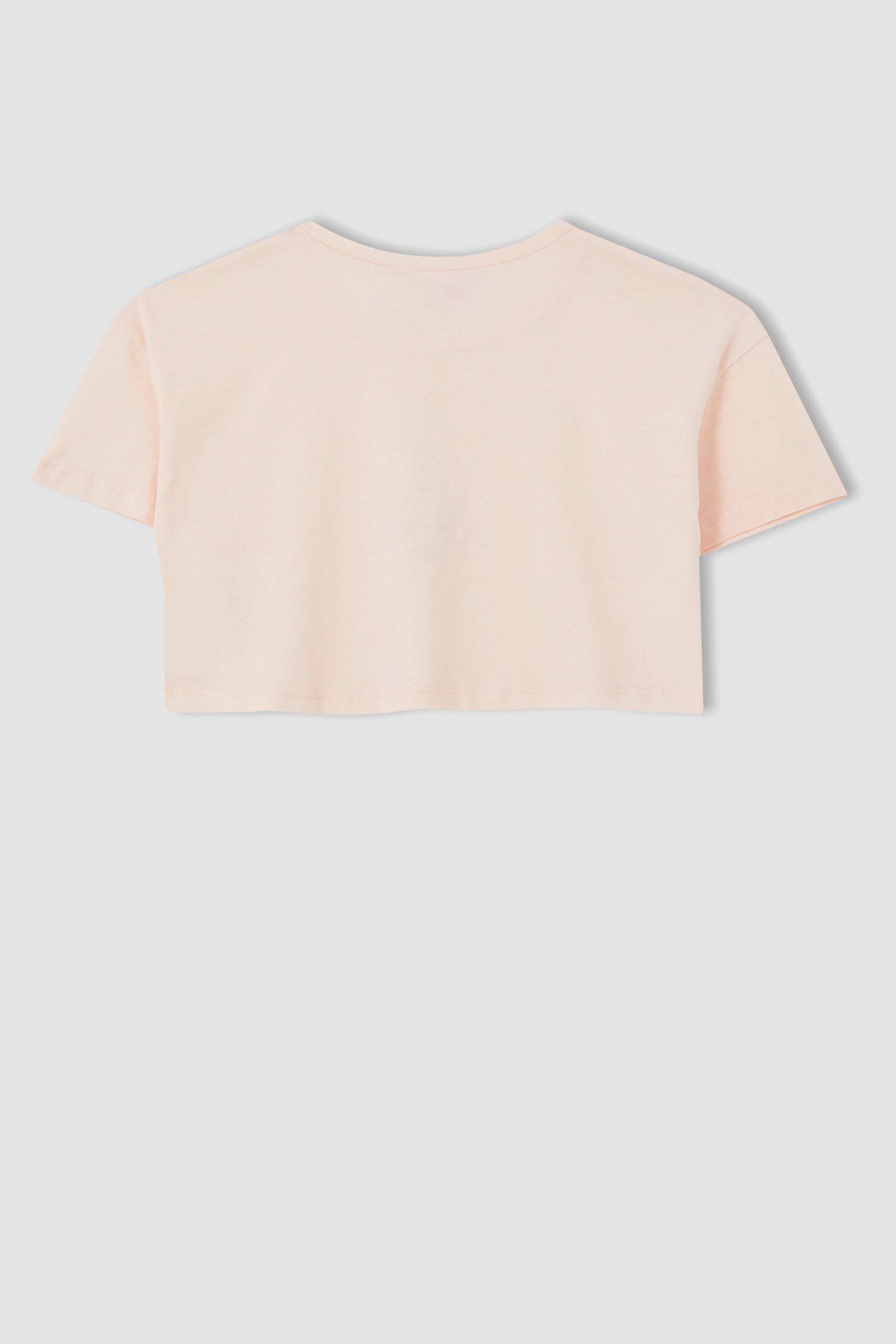 ız Çocuk Kız Çocuk PowerPuff Lisanslı Kısa Kollu Crop Tişört Ve Şort Takımı