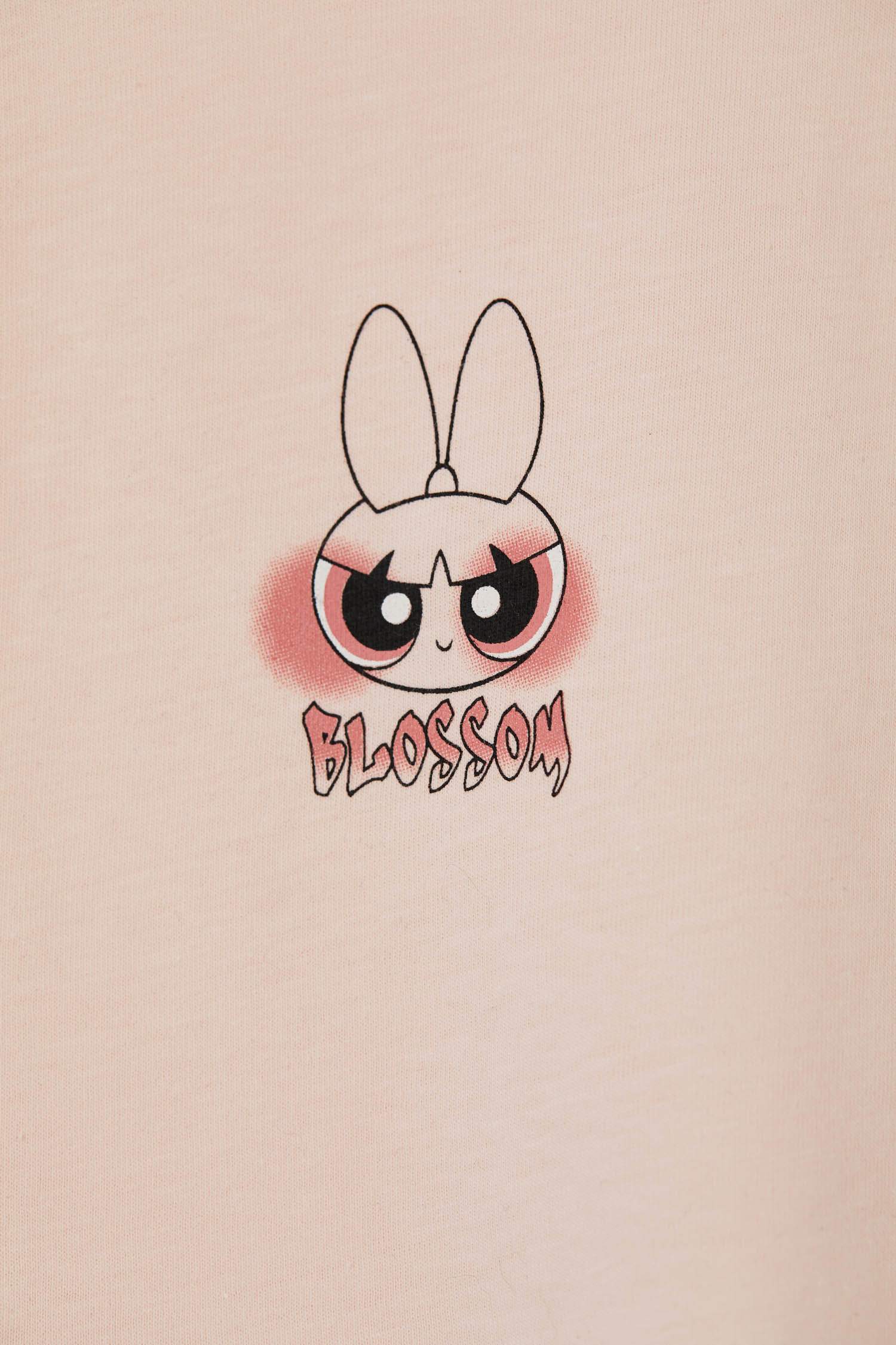 ız Çocuk Kız Çocuk PowerPuff Lisanslı Kısa Kollu Crop Tişört Ve Şort Takımı