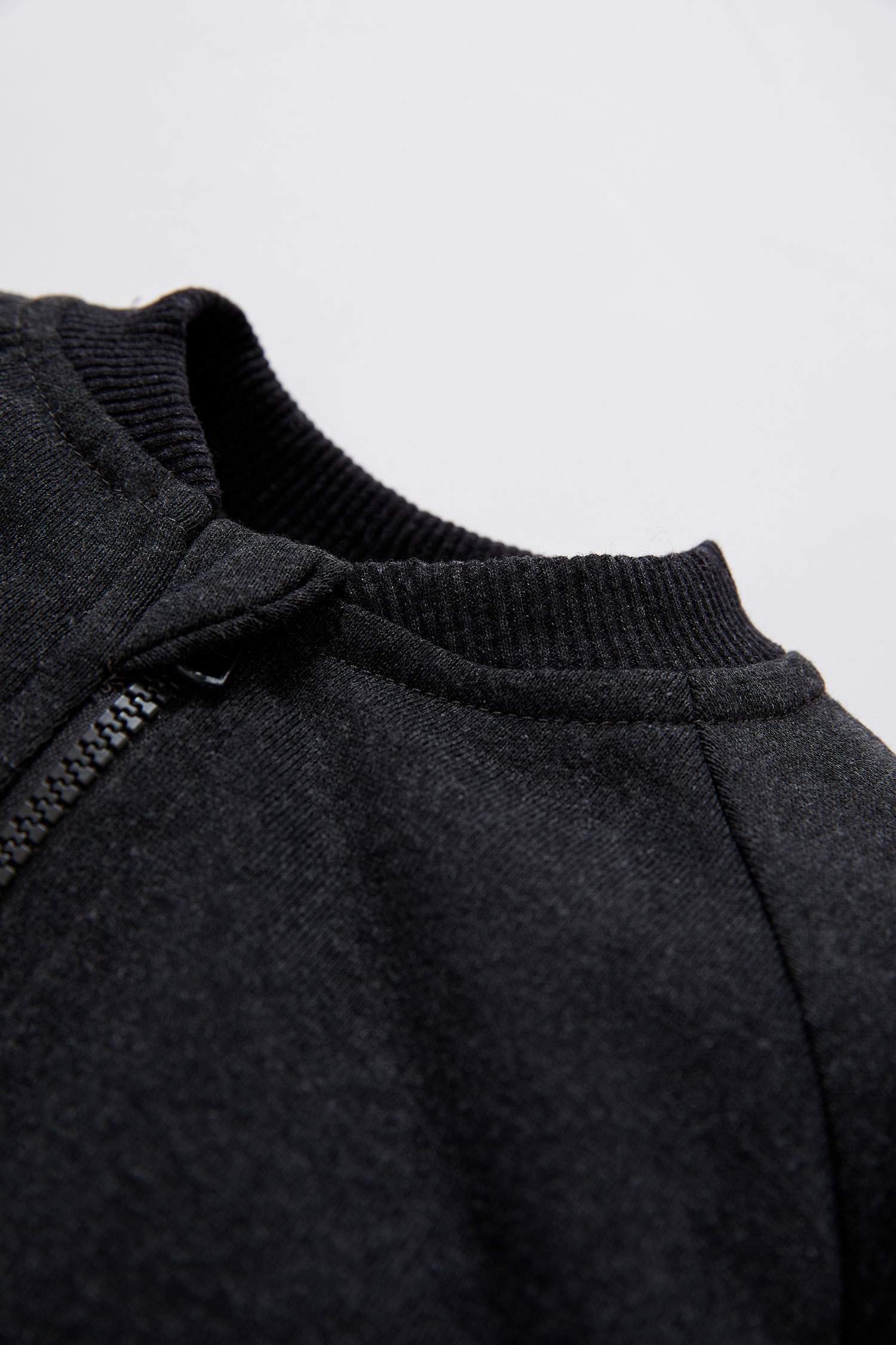 Erkek Bebek Bomber Yaka Fermuarlı Sweat Hırka