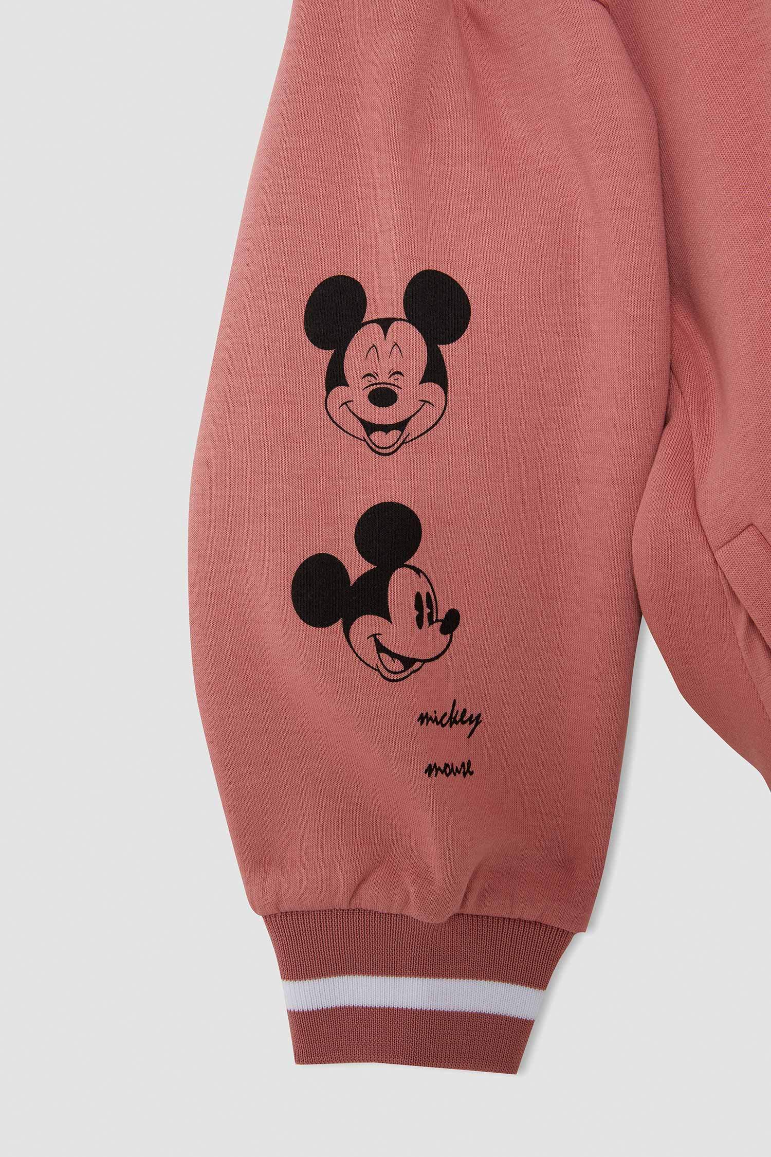 Kız Çocuk Bomber Yaka Disney Mickey & Minnie Lisanslı İçi Yumuşak Tüylü Sweat Hırka