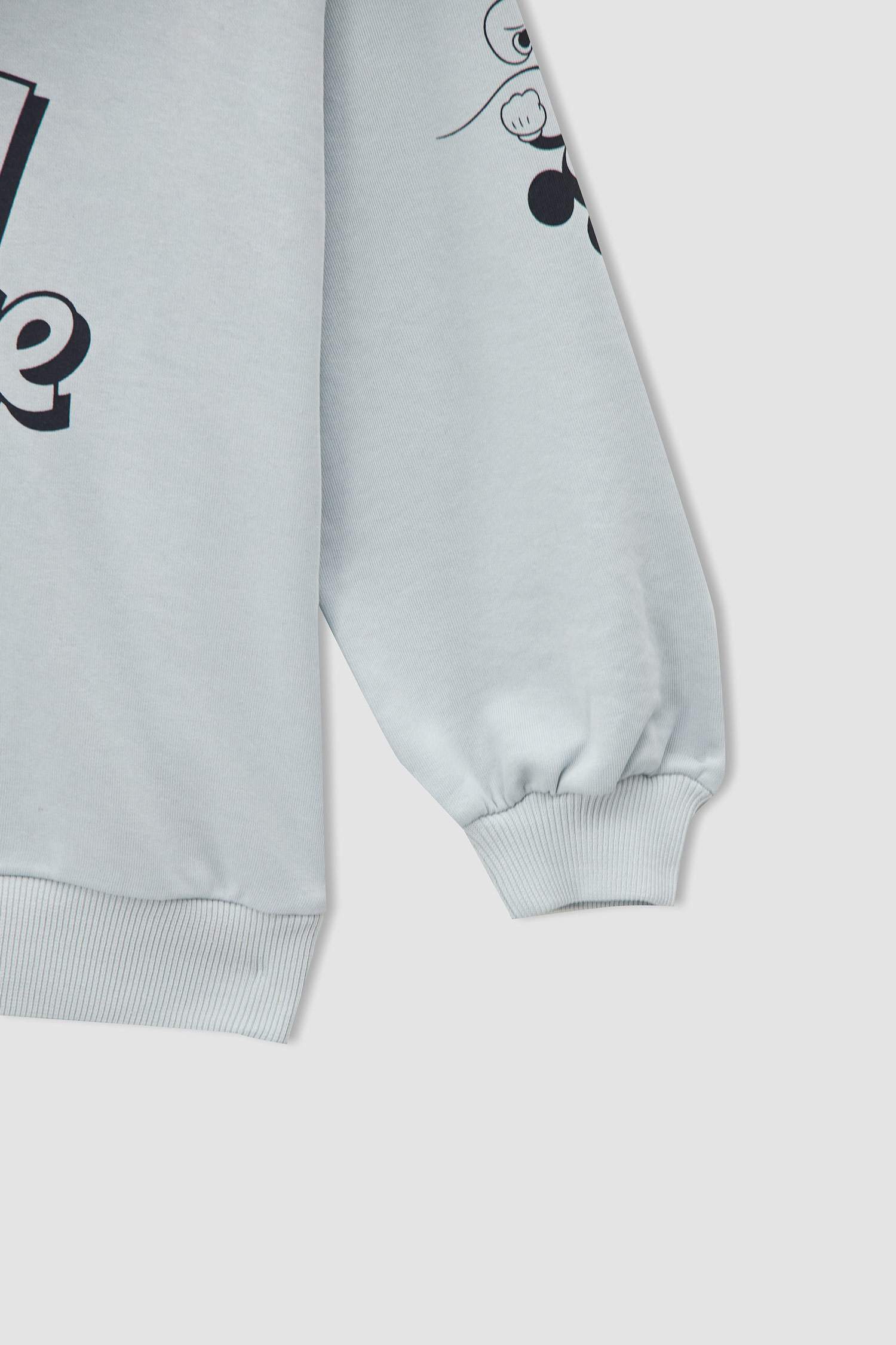 Kız Çocuk Mickey Mouse Lisanslı Kapüşonlu Sweatshirt