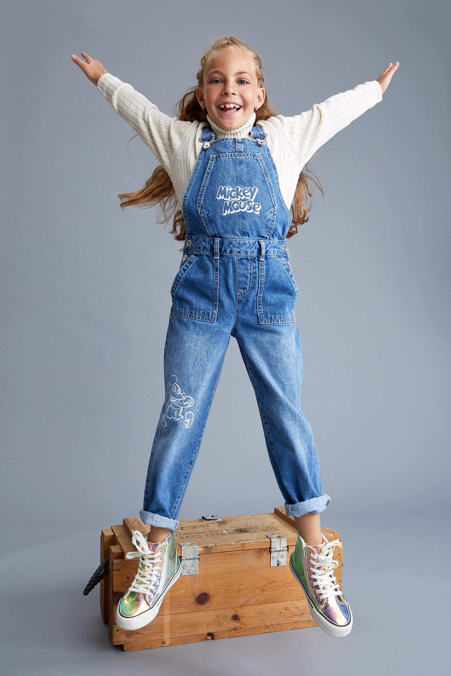 Kız Çocuk Minnie Mouse Lisanslı Jean Salopet