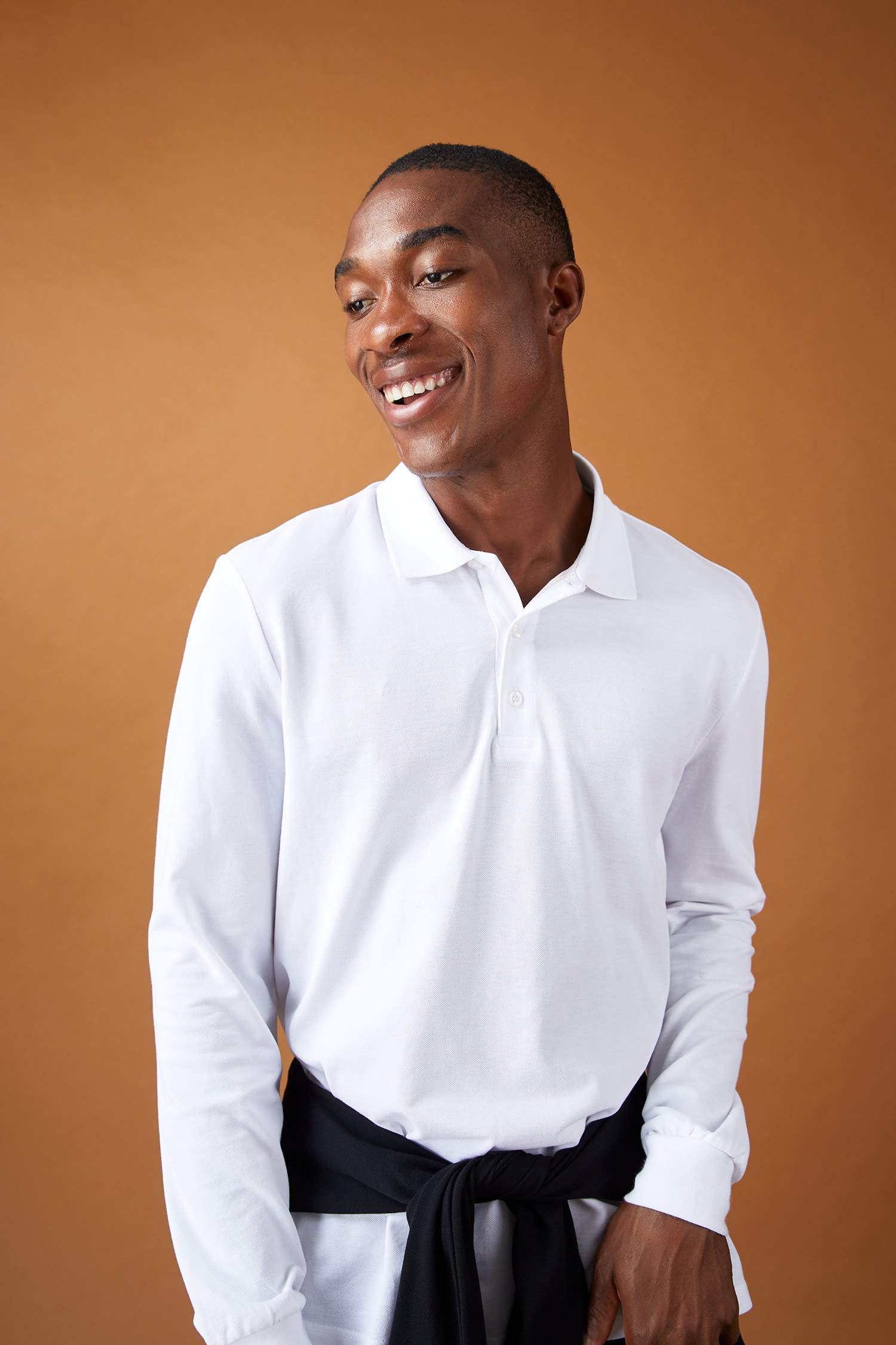 Slim Fit Polo Yaka Basic Uzun Kollu Tişört