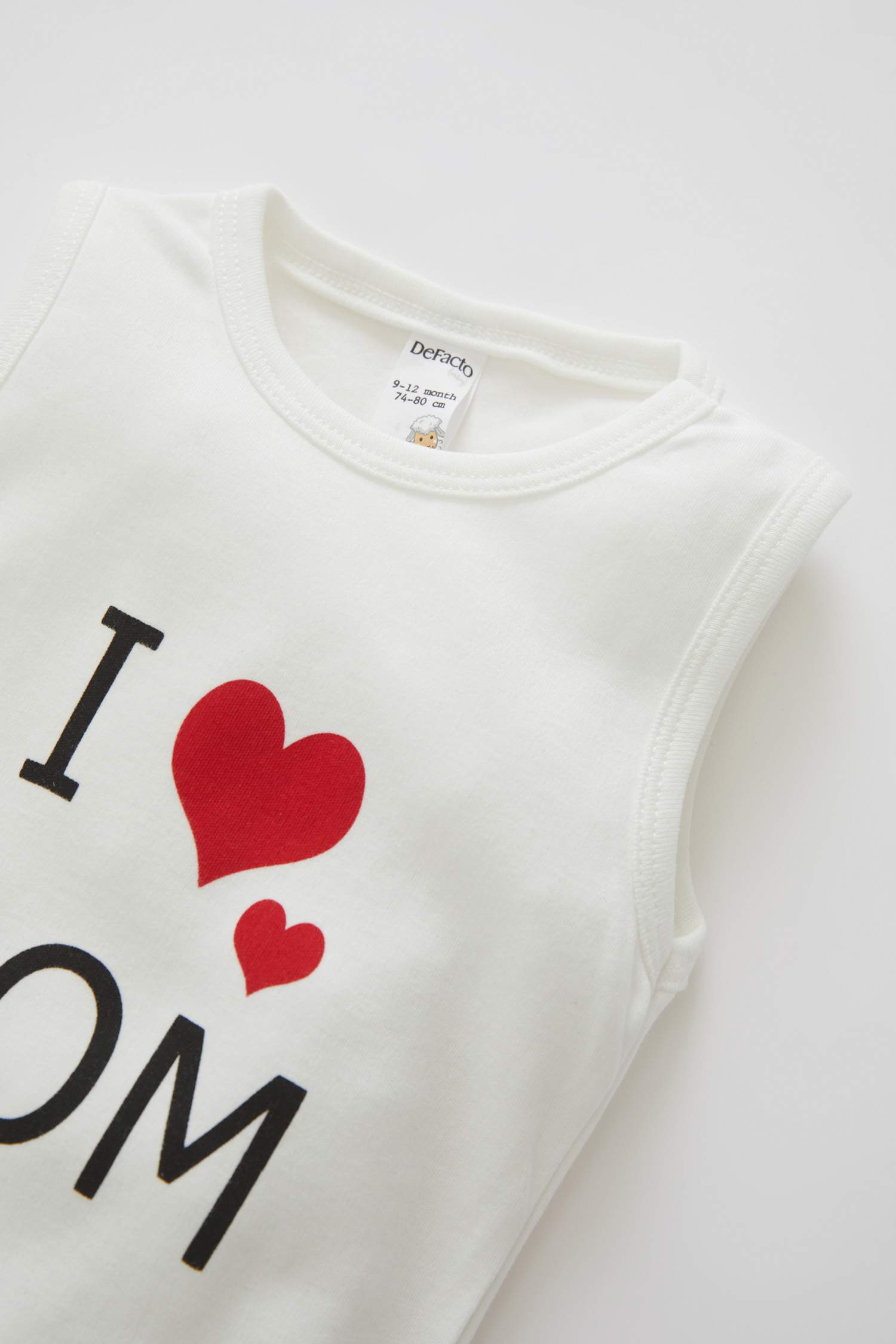Unisex I Mom Baskılı Kolsuz Çıtçıtlı Pamuklu Body