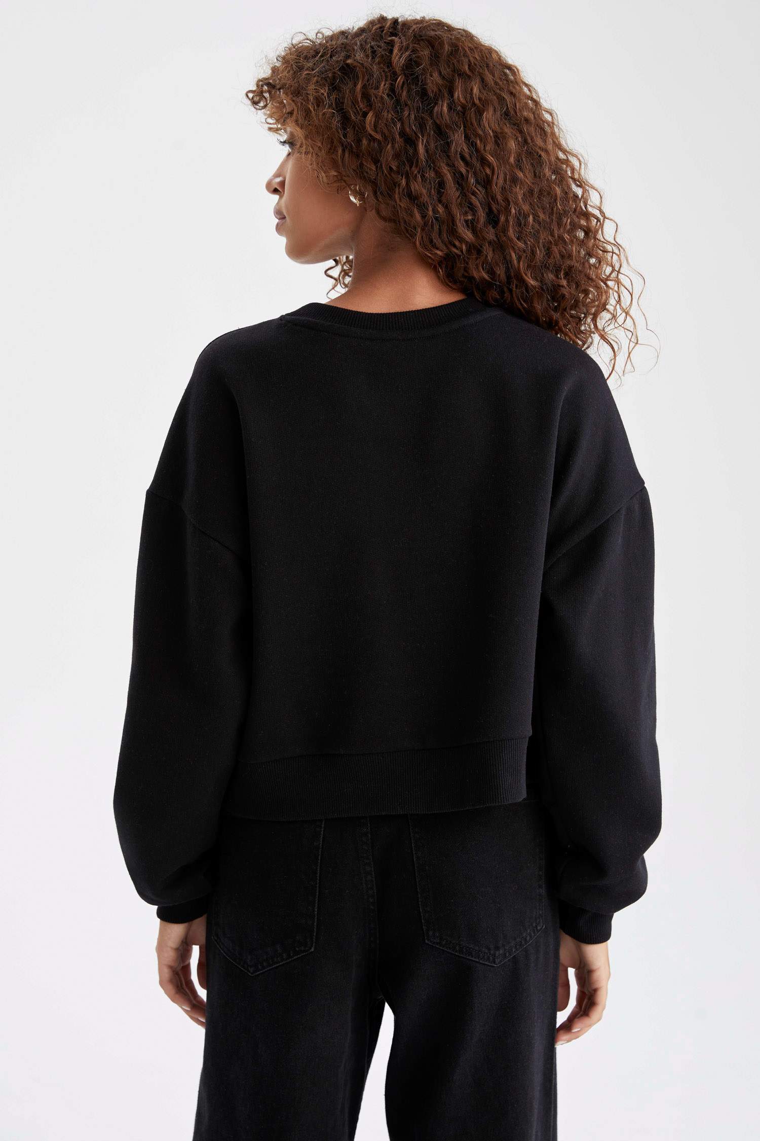 Regular Fit Bisiklet Yaka Uzun Kollu Sweatshirt