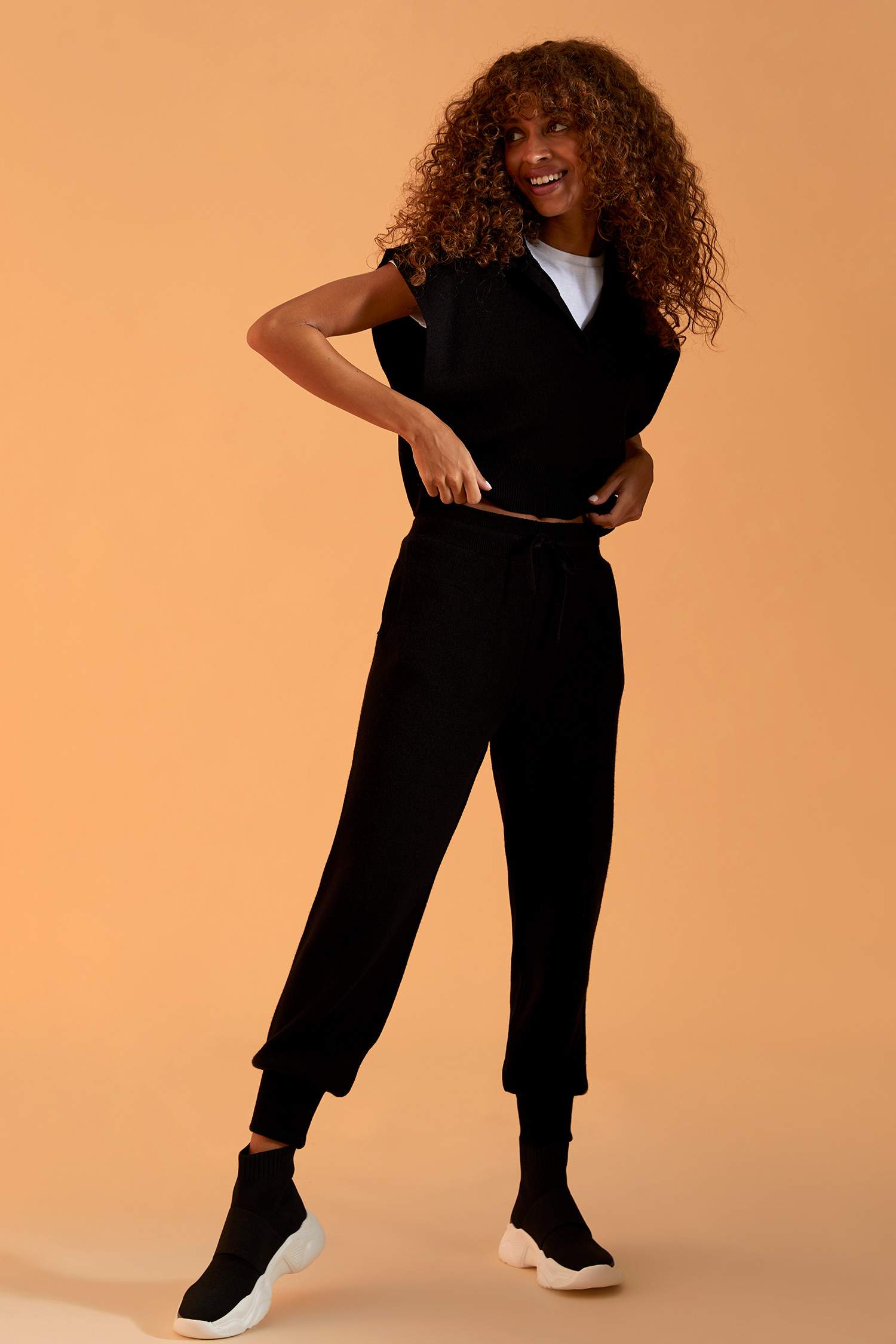 Polo Yaka Relax Fit Crop Triko Süveter