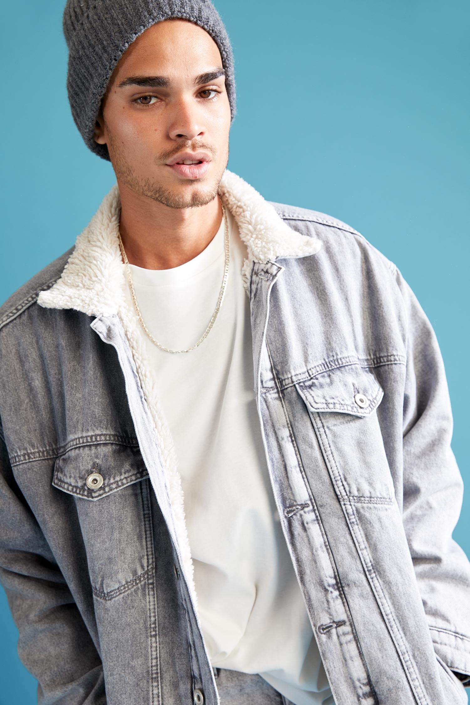 Oversize Fit İçi Pelüş Kürk ve İçi Yumuşak Tüylü Jean Mont
