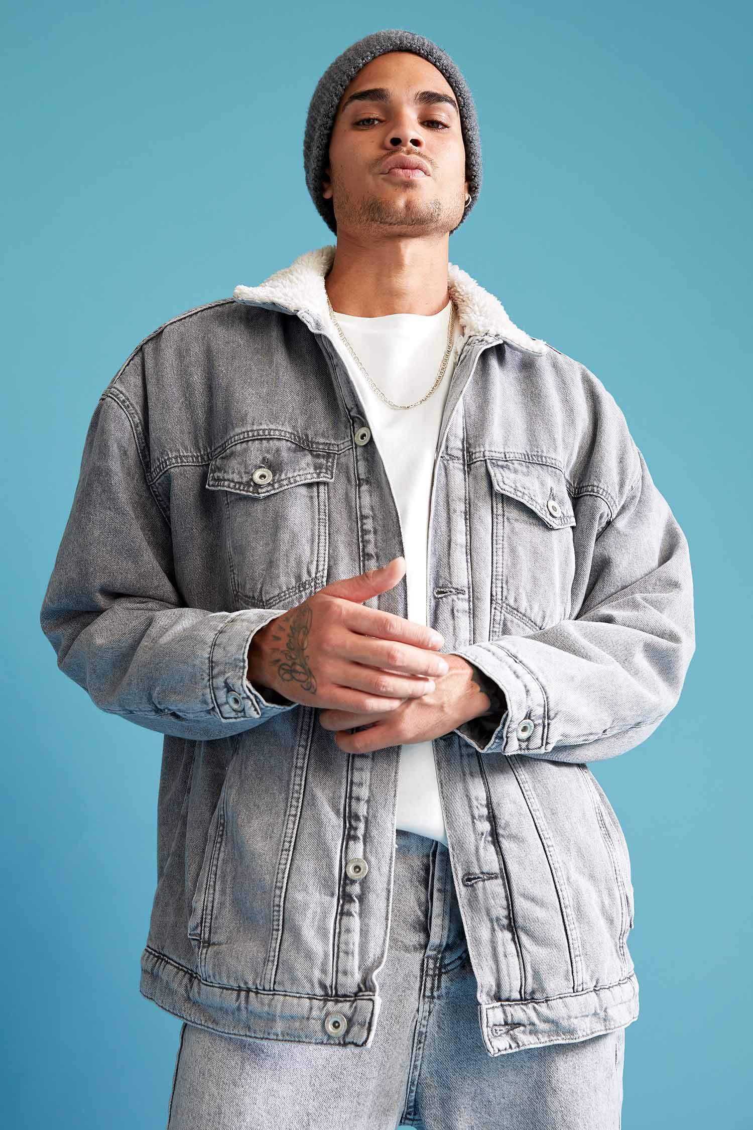 Oversize Fit İçi Pelüş Kürk ve İçi Yumuşak Tüylü Jean Mont