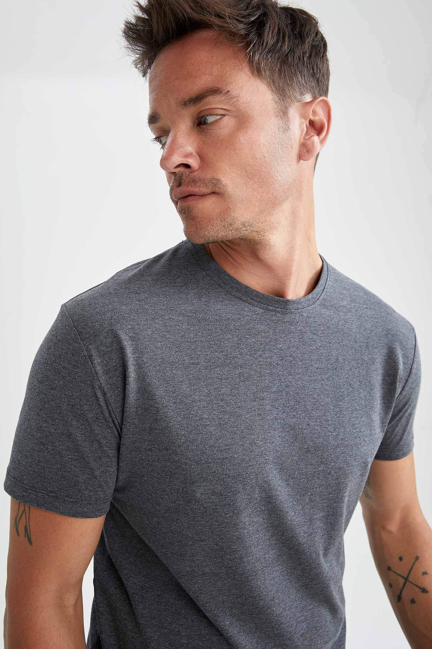 Regular Fit Bisiklet Yaka Basic 2'li Kısa Kollu Tişört