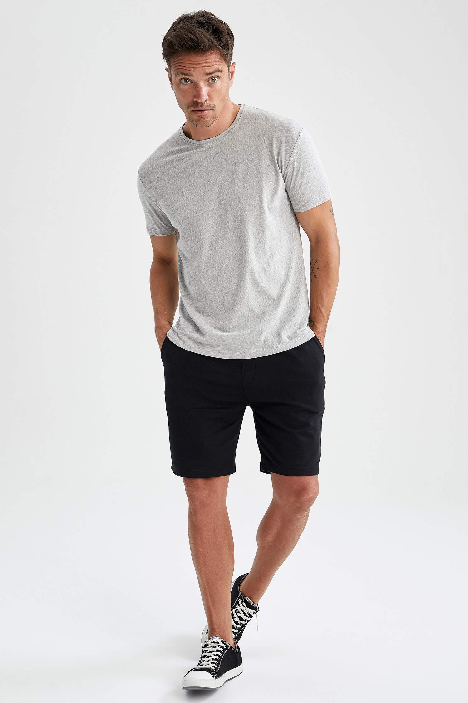 Regular Fit Bisiklet Yaka Basic 2'li Kısa Kollu Tişört