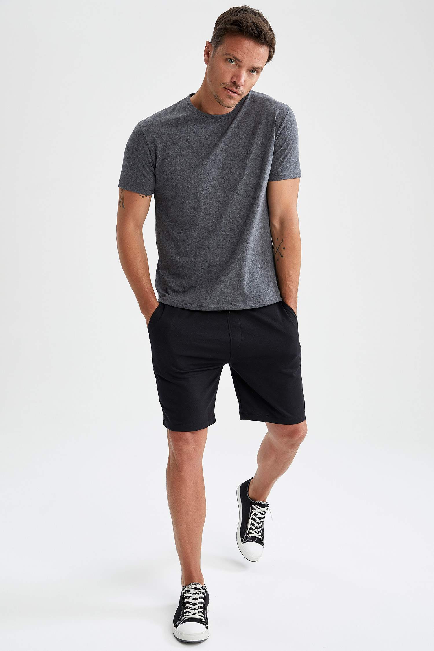 Regular Fit Bisiklet Yaka Basic 2'li Kısa Kollu Tişört