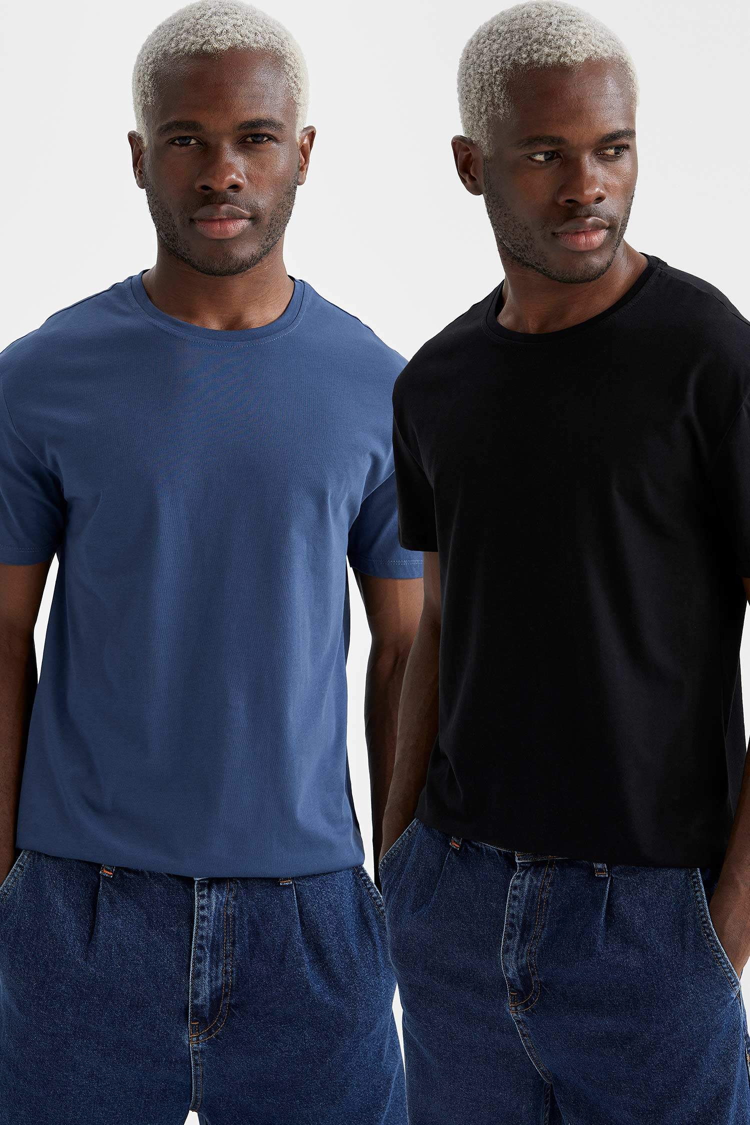 Regular Fit Bisiklet Yaka Basic 2'li Kısa Kollu Tişört