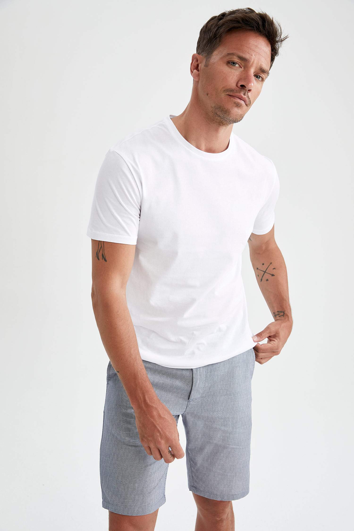 Regular Fit Bisiklet Yaka Basic 2'li Kısa Kollu Tişört