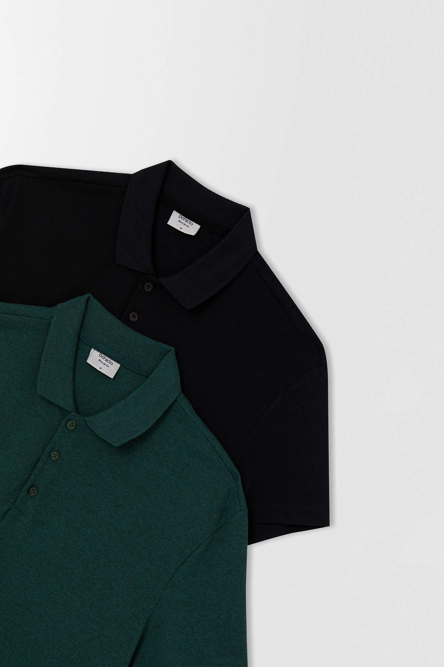 Regular Fit Polo Yaka Basic Kısa Kollu 2'li Tişört