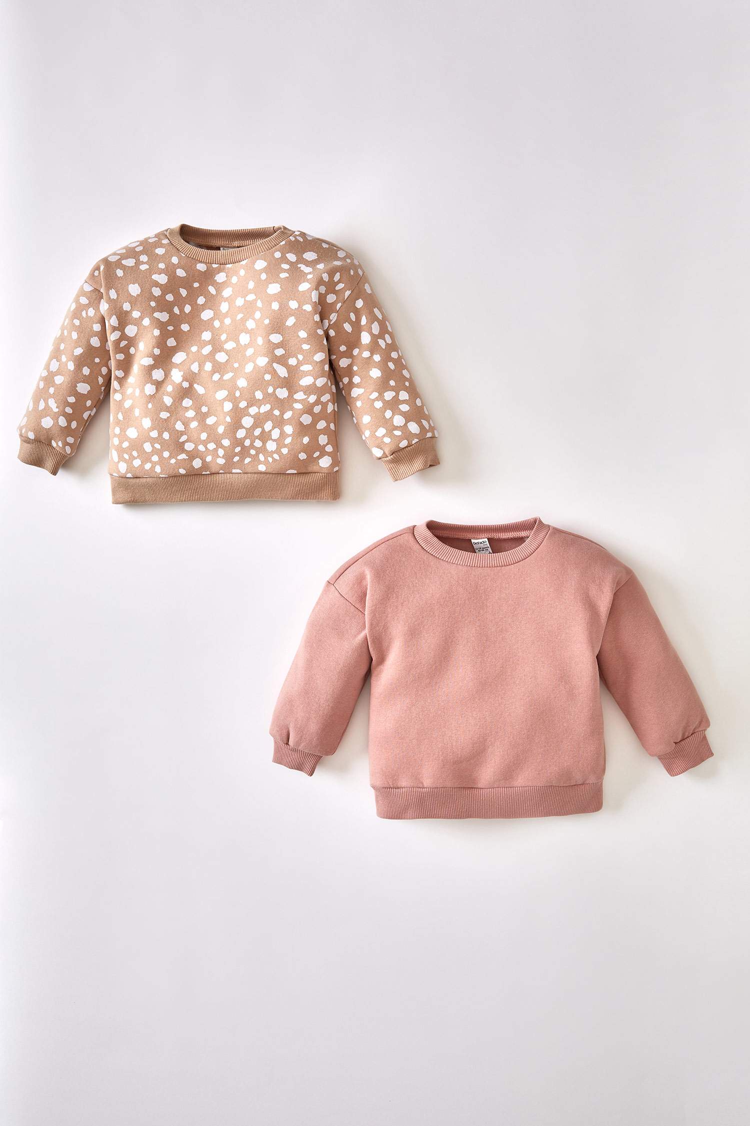 Kız Bebek Regular Fit 2'li İçi Yumuşak Tüylü Sweatshirt