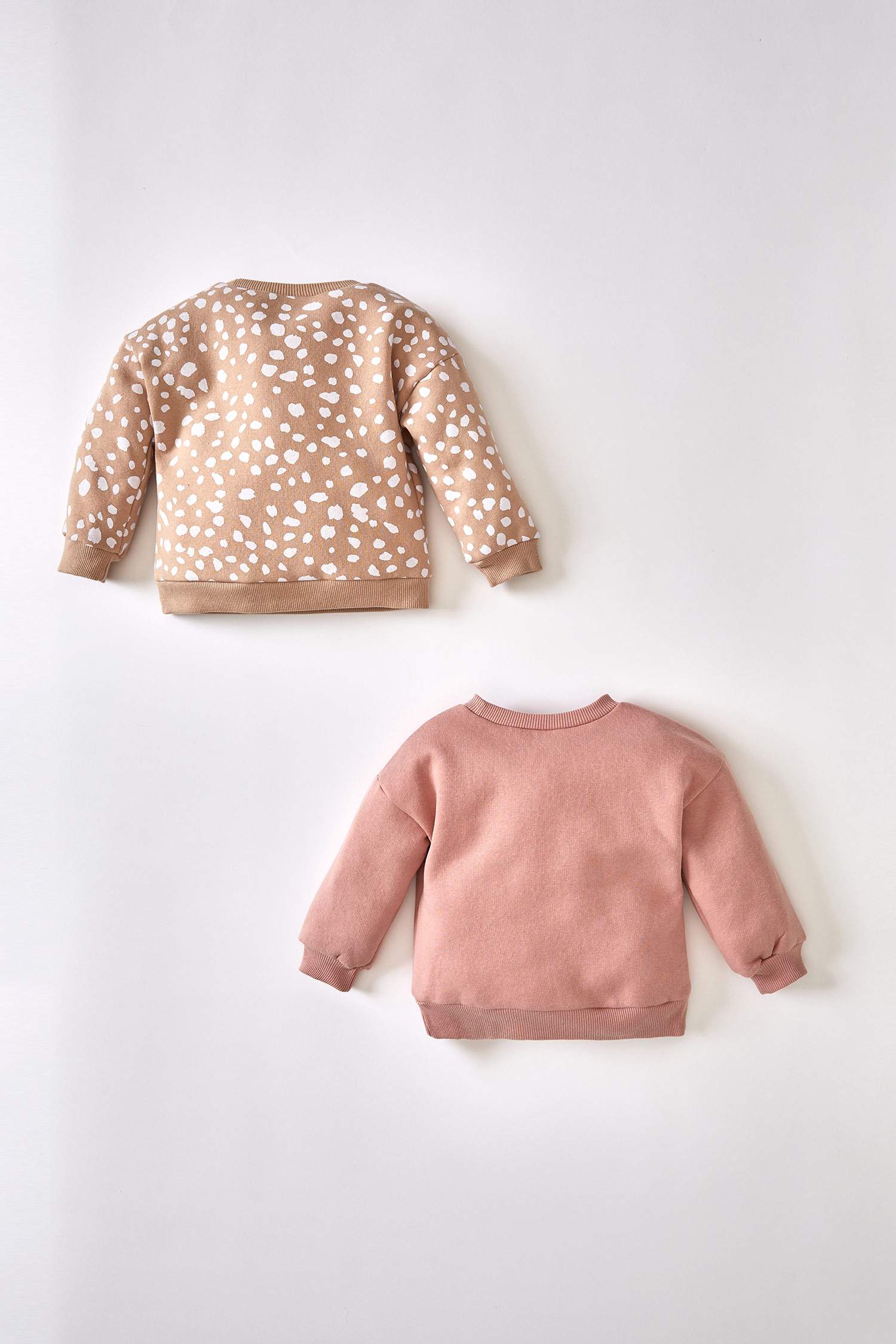 Kız Bebek Regular Fit 2'li İçi Yumuşak Tüylü Sweatshirt