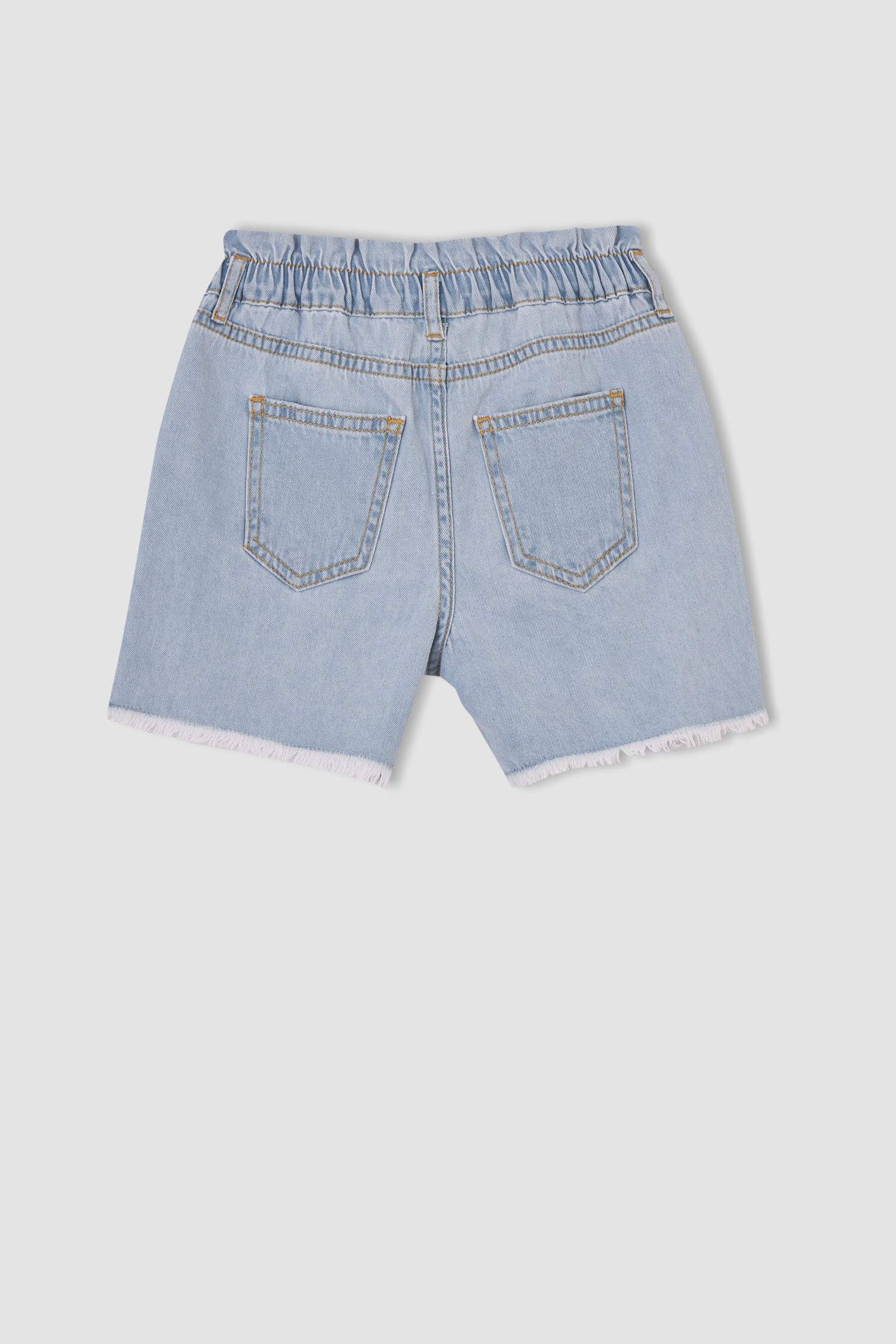 Kız Çocuk Mom Fit Yırtık Detaylı jean Şort