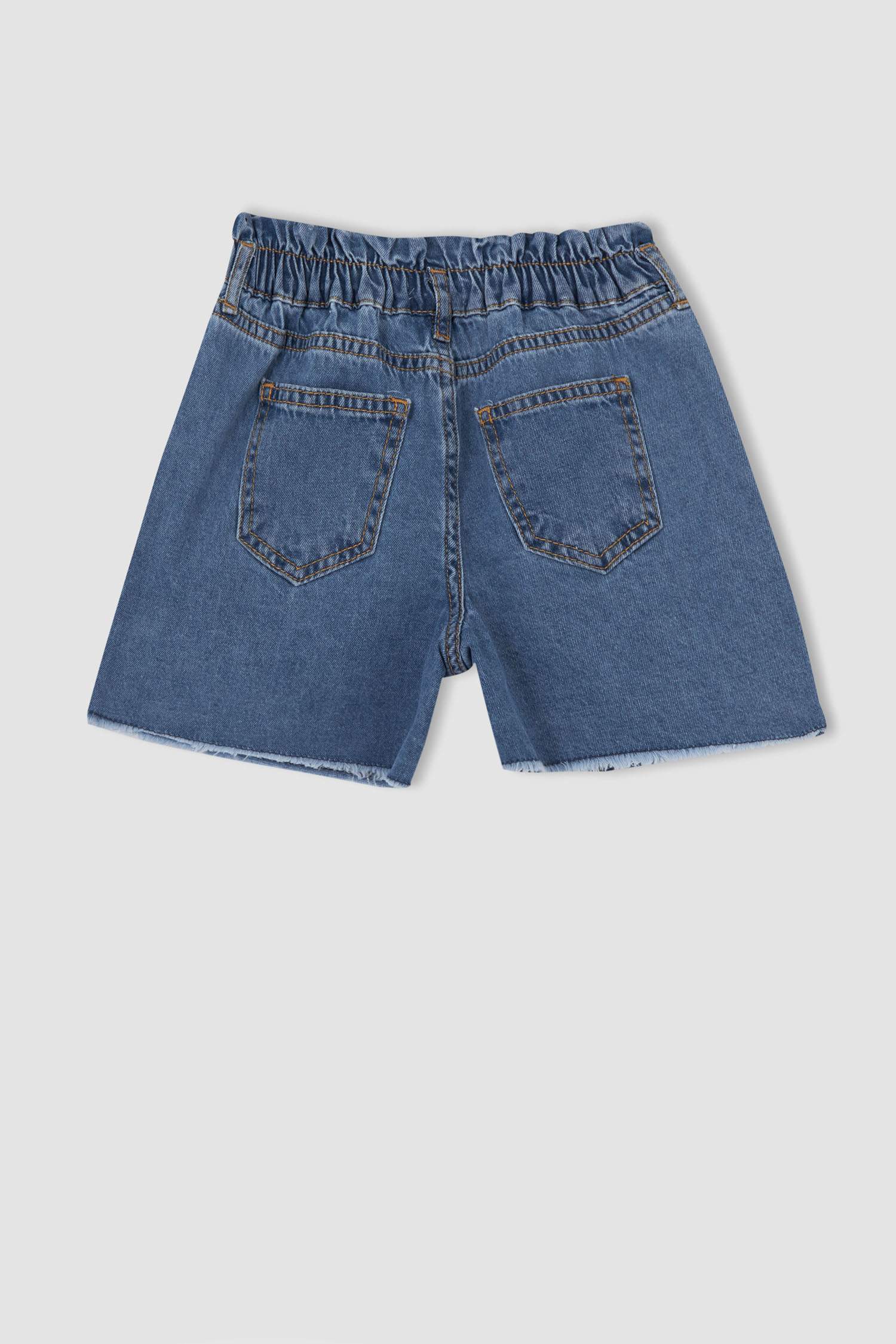 Kız Çocuk Mom Fit Yırtık Detaylı jean Şort