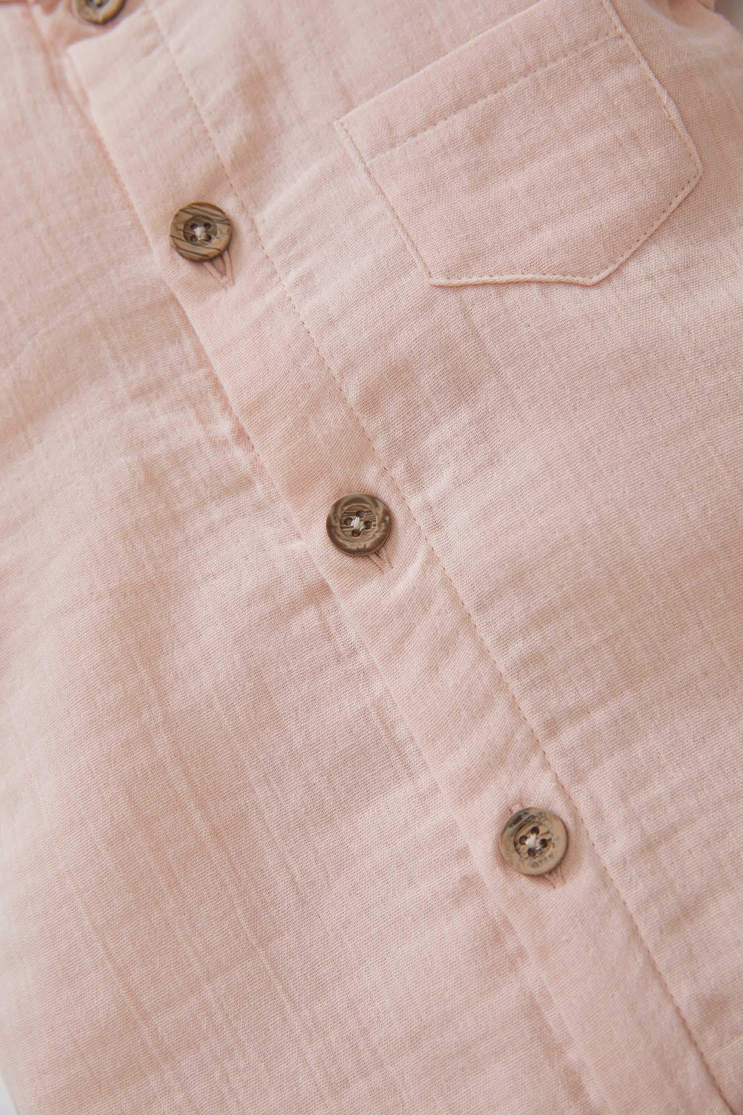Unisex Kısa Kollu Pamuklu Dokulu Kısa Tulum