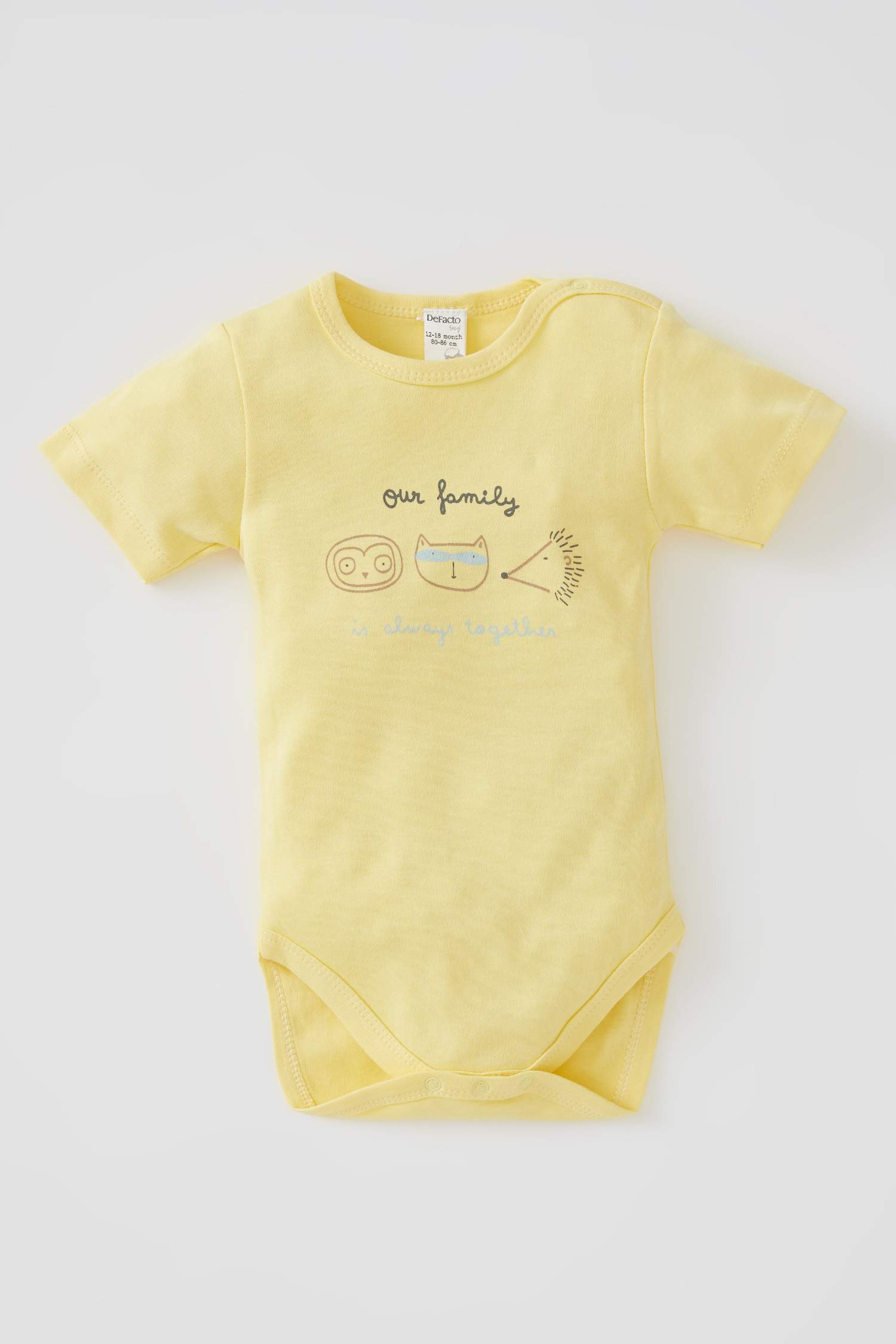 Erkek Bebek Baskılı Kısa Kollu Çıtçıtlı Body