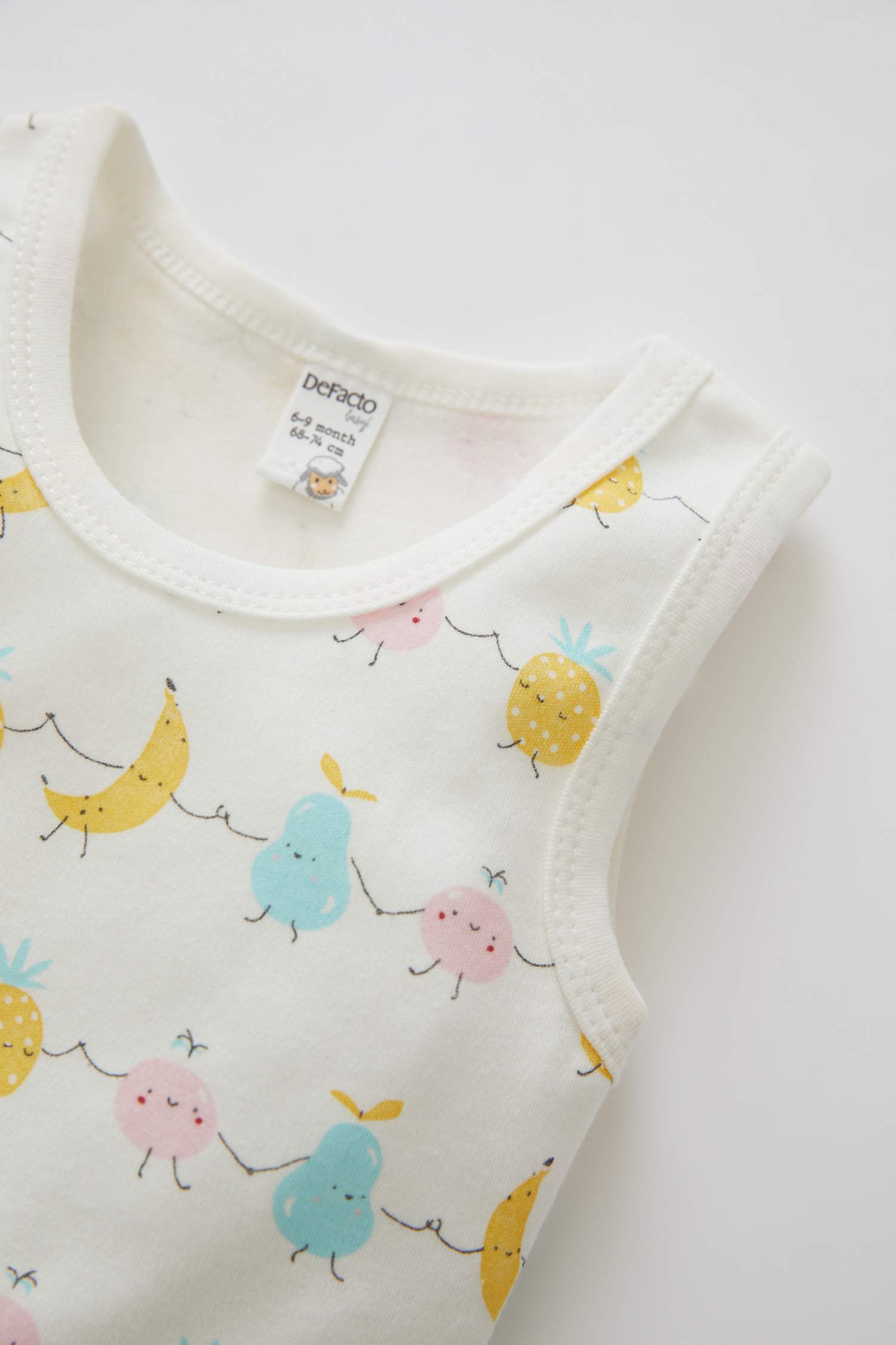 Kız Bebek Ay Desenli Kolsuz Çıtçıtlı Pamuklu Body