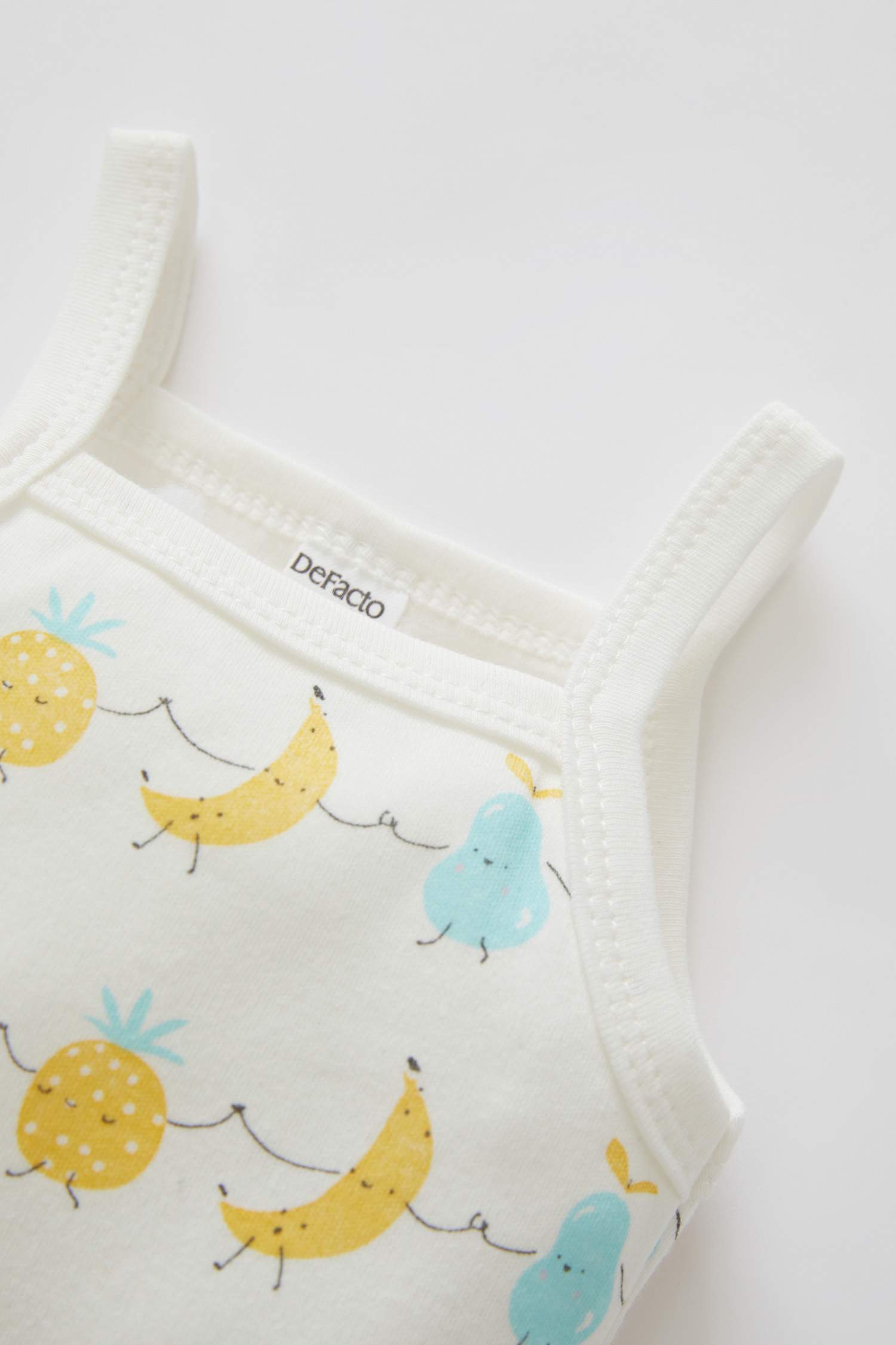 Kız Bebek Ay Desenli Askılı Pamuklu Çıtçıtlı Body