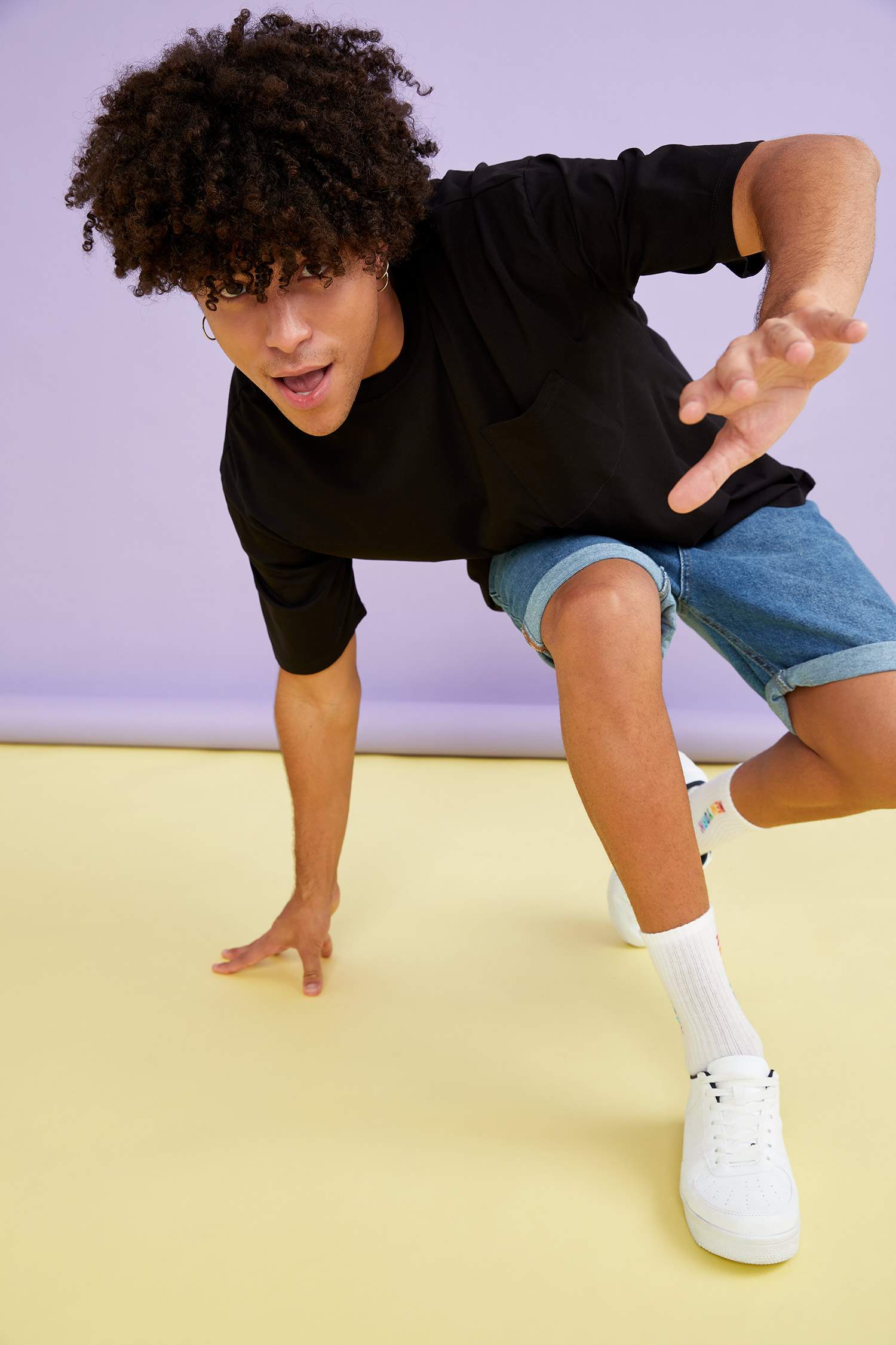Oversize Fit Bisiklet Yaka Basic Kısa Kollu Pamuklu Penye Tişört