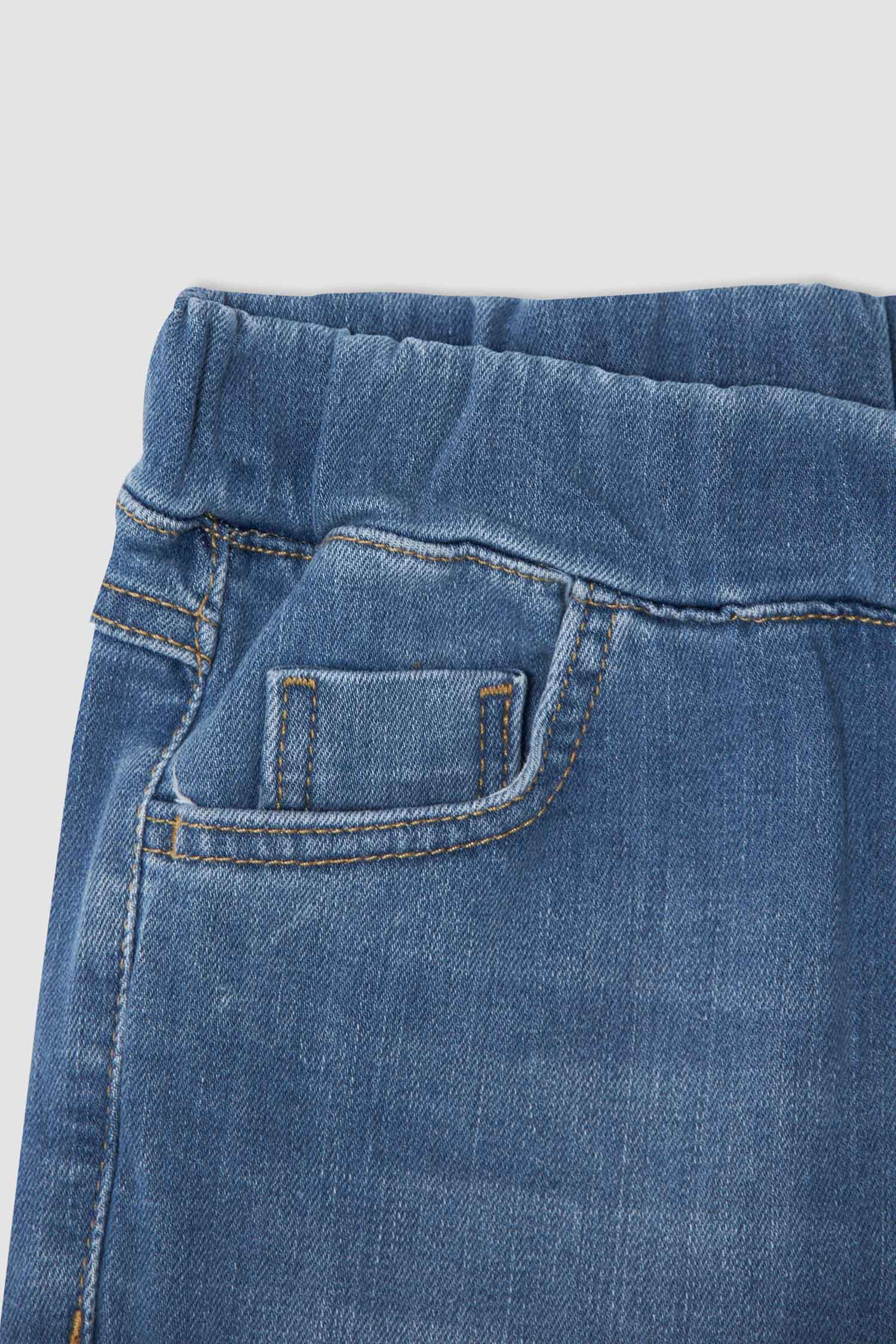 Erkek Çocuk Regular Fit Esnek Belli Jean Bermuda Şort